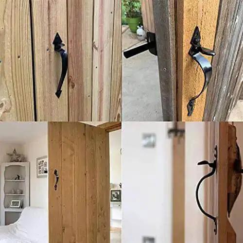Self Locking Gate Latch Built Tough For Wooden Fences And Gates With 9 Inch Gate Handle Heavy Duty Gate Latch For Outdoor Gardens Fence And Privacy Use Black Finish - Image 4