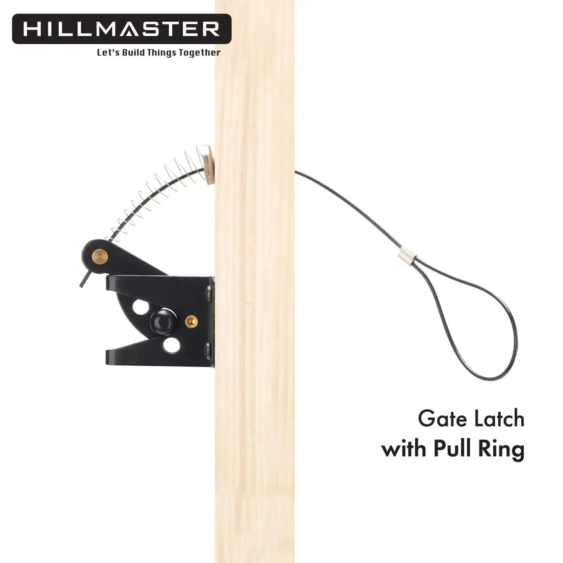 Self Locking Gate Latch For Wooden Fences, Heavy Duty Gravity Lever With Steel Spring And Cable Pull, Outdoor Gate Hardware For Pool And Garden, Secure Fence Lock, Black Finish - Image 4