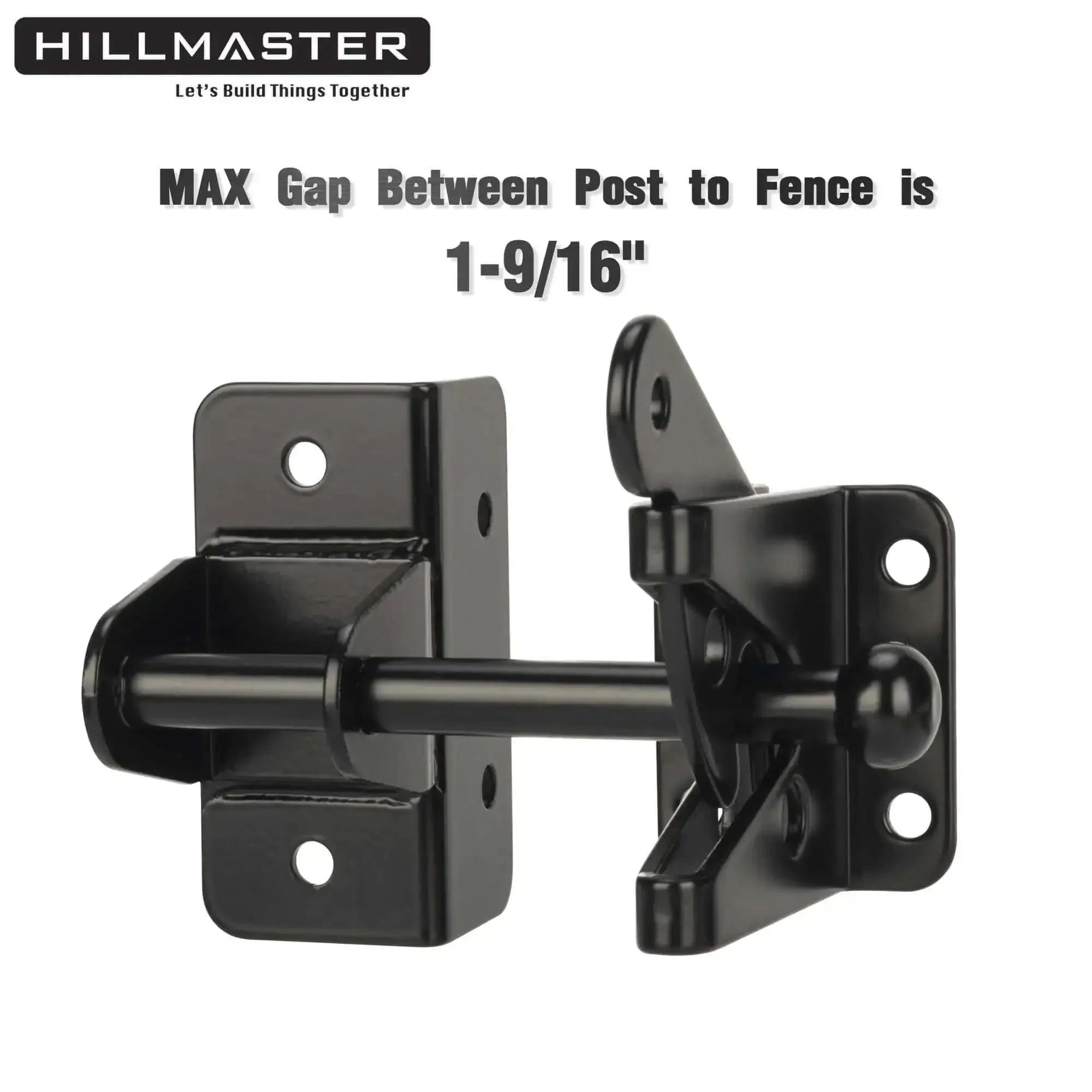 Self Locking Gravity Gate Latch For Wood Fences And Metal Gates Built Tough Heavy Duty Privacy Door Latch For Wood Vinyl And Pool Gates Black Powder Coat Finish Zinc Plated Gate Hardware That Locks Tight - Image 2