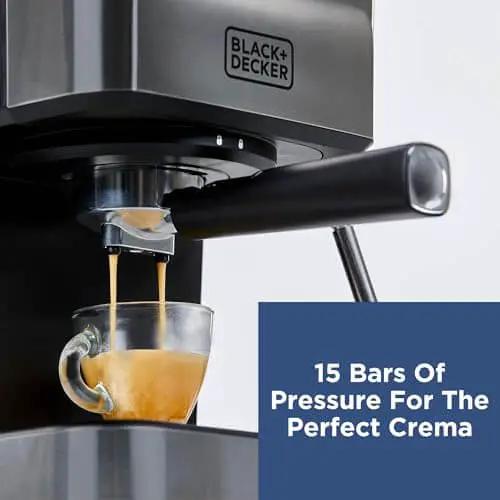 Semi-Automatic Espresso Machine With 15 Bar Pressure, Grounds Or ESE Pods Compatible, Built-In Milk Frother For Single Or Double Shots, Brew Barista-Grade Cappuccino And Latte At Home - Image 9