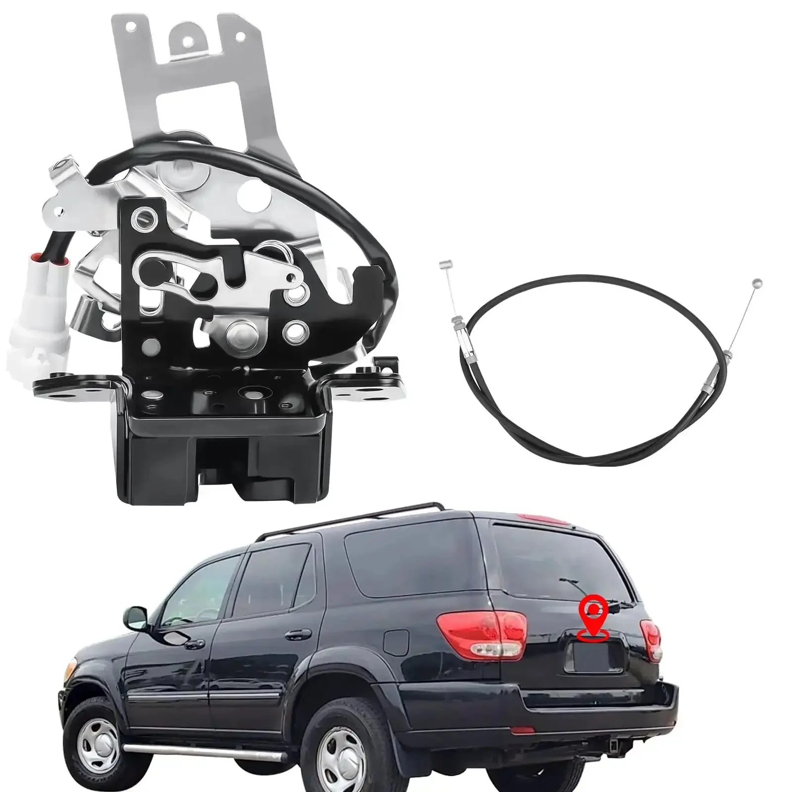 Sequoia Liftgate Lock Actuator And Trunk Latch Assembly With Cable For Toyota Sequoia 2001-2007 SR5 Limited 4.7L Easy Install Direct Fit Rear Hatch Lock Replacement 69301-0C010 646800C010 - Image 8
