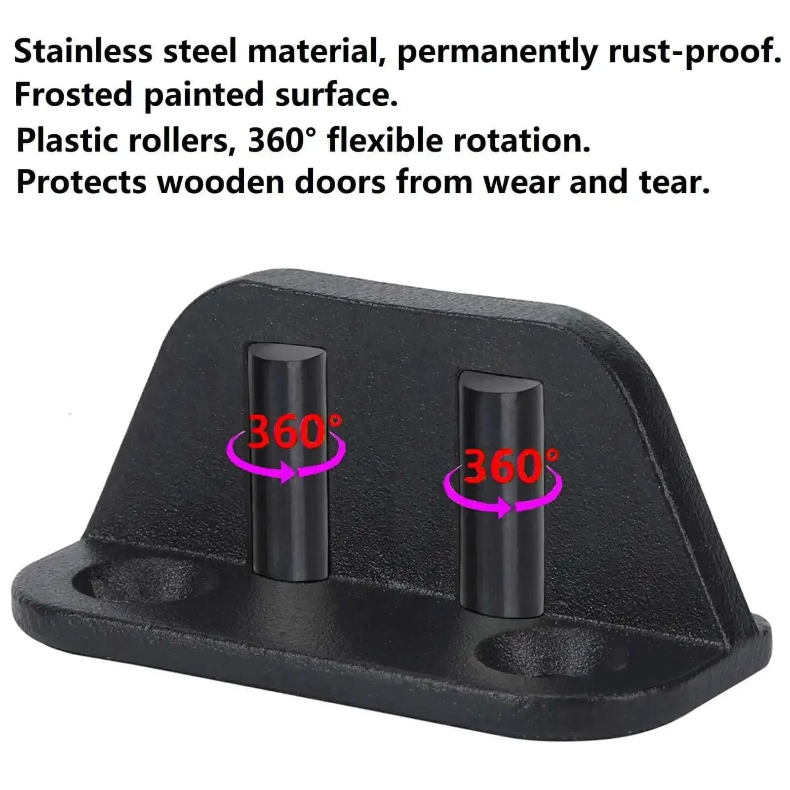 Set Of 2 Heavy Duty Sliding Barn Door Floor Guides With Bearing Design Stainless Steel Hardware 360 Degree Wheel Bearings Flush Flat Bottom Quiet Operation Durable Black Track Accessories For Smooth Home Install - Image 6