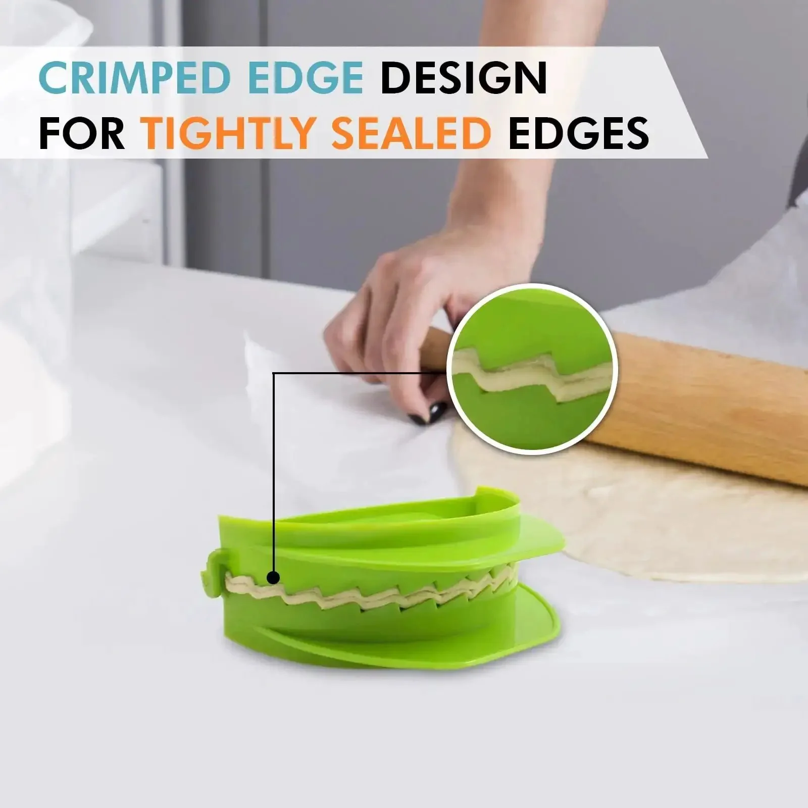 Set Of 3 Dough Press Molds 4 Inch 5 Inch 6 Inch Plastic Pastry Shaper For Dumplings Hand Pies Ravioli Pierogi Turnovers With Crimped Crust Edges Easy To Use Kitchen Gadget For Home Cooks - Image 3