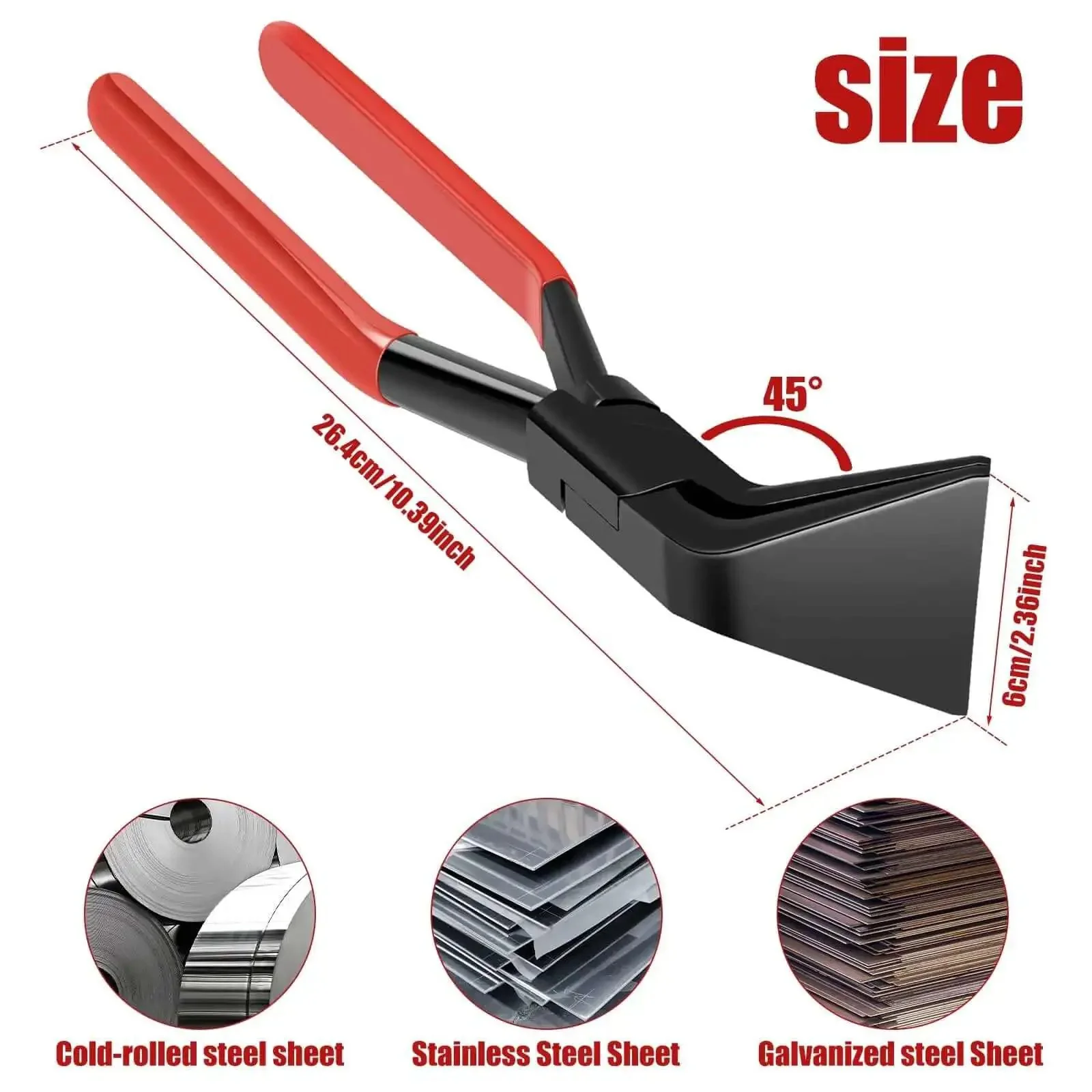 Set Of 3 Hand Seamers For Sheet Metal Bending And Flattening, Compact Pliers With Straight, 45 Degree, And 90 Degree Angles For Efficient Edge Work In Home, Shop, And On The Go Projects - Image 7