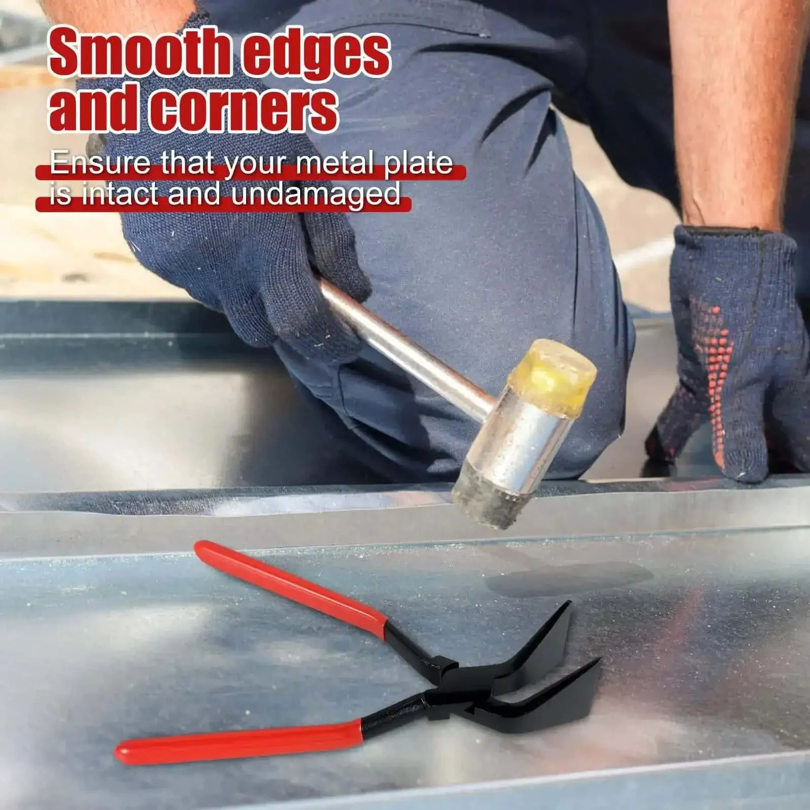 Set Of 3 Hand Seamers For Sheet Metal Bending And Flattening, Compact Pliers With Straight, 45 Degree, And 90 Degree Angles For Efficient Edge Work In Home, Shop, And On The Go Projects - Image 9