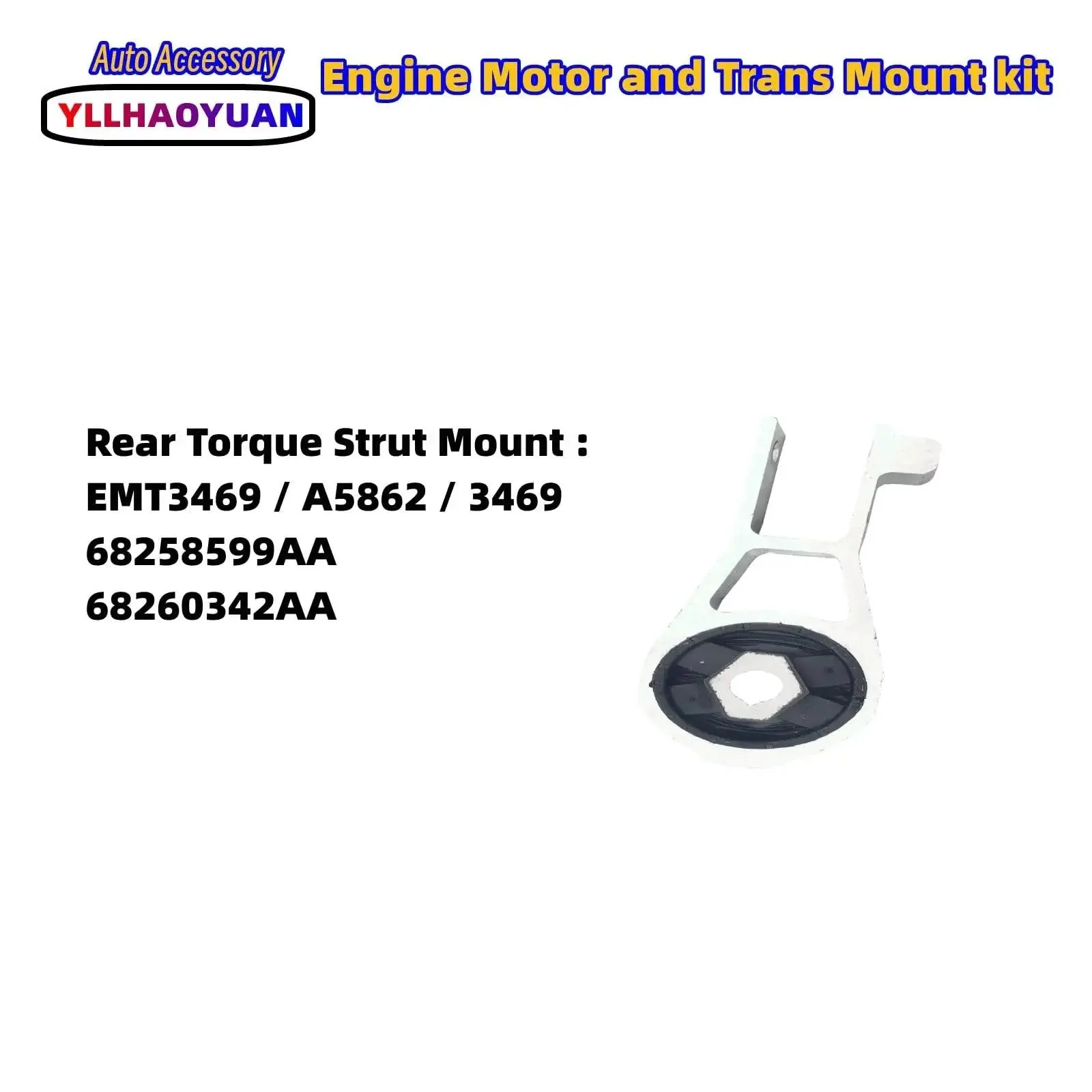 Set of 3 Motor Mounts for Fiat 500X Jeep Renegade Compass and Ram ProMaster City 2.4L 2015 to 2020 Replaces 68363755AA 68278029AA 68258599AA Hydraulic Right Engine Mount Rear Torque Strut Mount and Left Transmission Mount to End Vibration - Image 2