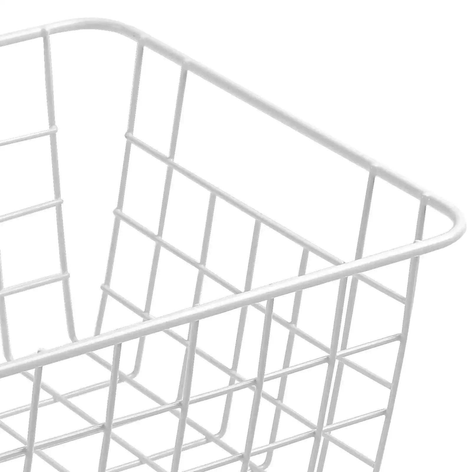 Set Of 4 White Wire Storage Baskets For Freezer, Pantry, And Bathroom Organization, 8.75 W X 11 L X 4.8 H Upright Small Steel Bins With Coated Finish For Easy Access And Neat Grab And Go Storage - Image 2