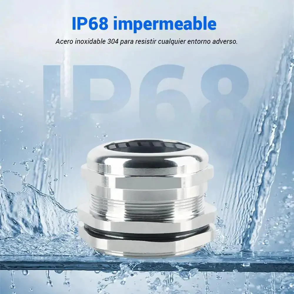 Set Of Two M40 Cable Glands Built Tough In Nickel Plated Brass For Waterproof IP68 Sealed Joints With Adjustable Cord Grip Gaskets And Locknut Fits 22 To 30 Millimeter Cables - Image 2