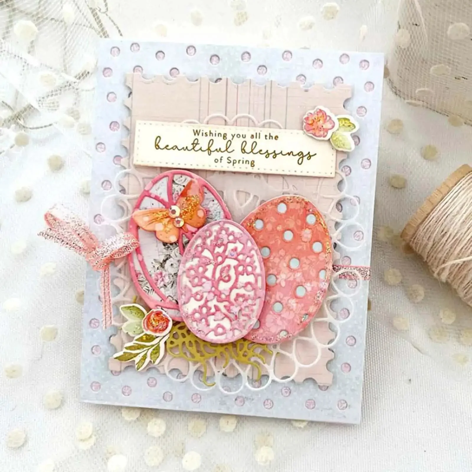 Seven Piece Easter Egg Die Cuts Set With Flower And Butterfly Frame Dies Stencils For DIY Embossing Card Making Scrapbooking And Paper Crafts Great For Gift Tags And Cards Includes Silver Finished Metal Dies For Reusable Stencils And Decorative Paper - Image 6