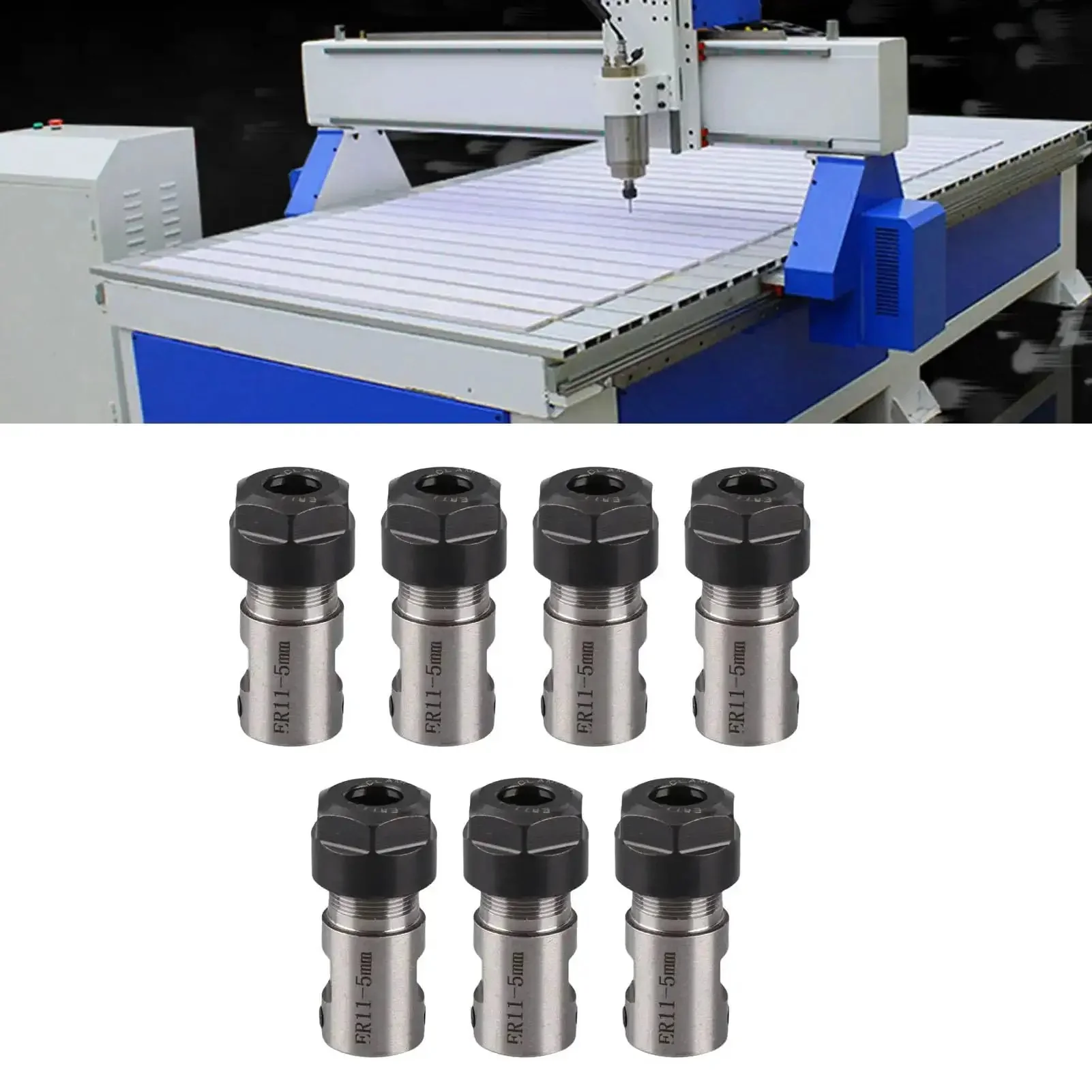 Seven Piece ER11 Spring Collets Set 1 To 7 mm With 5 mm Shaft Holder For CNC Milling Lathe Engraving Machine Self Release Design Pro Grade Spring Steel Rust Proof Durable Tooling For Precise Machining - Image 6