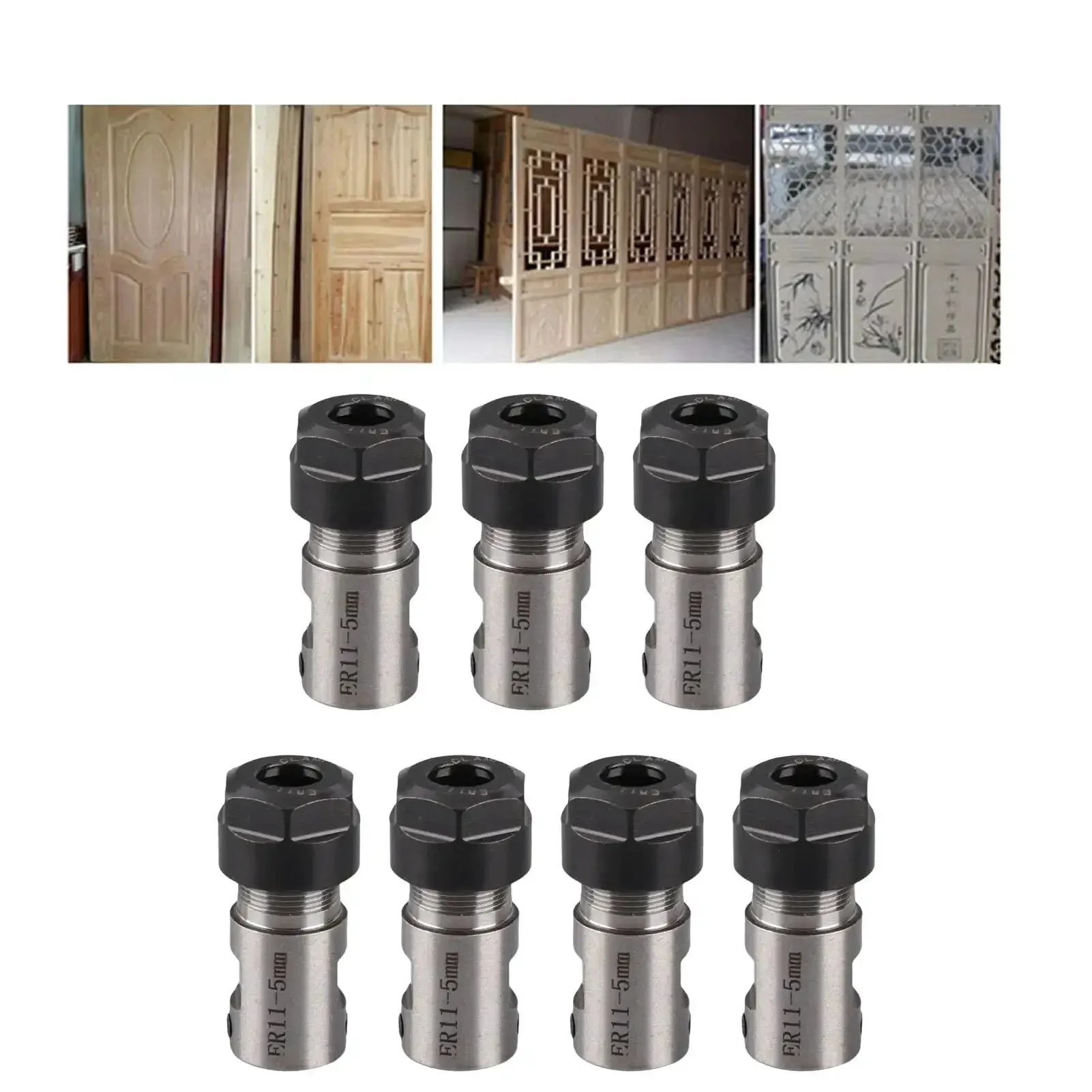 Seven Piece ER11 Spring Collets Set 1 To 7 mm With 5 mm Shaft Holder For CNC Milling Lathe Engraving Machine Self Release Design Pro Grade Spring Steel Rust Proof Durable Tooling For Precise Machining - Image 7