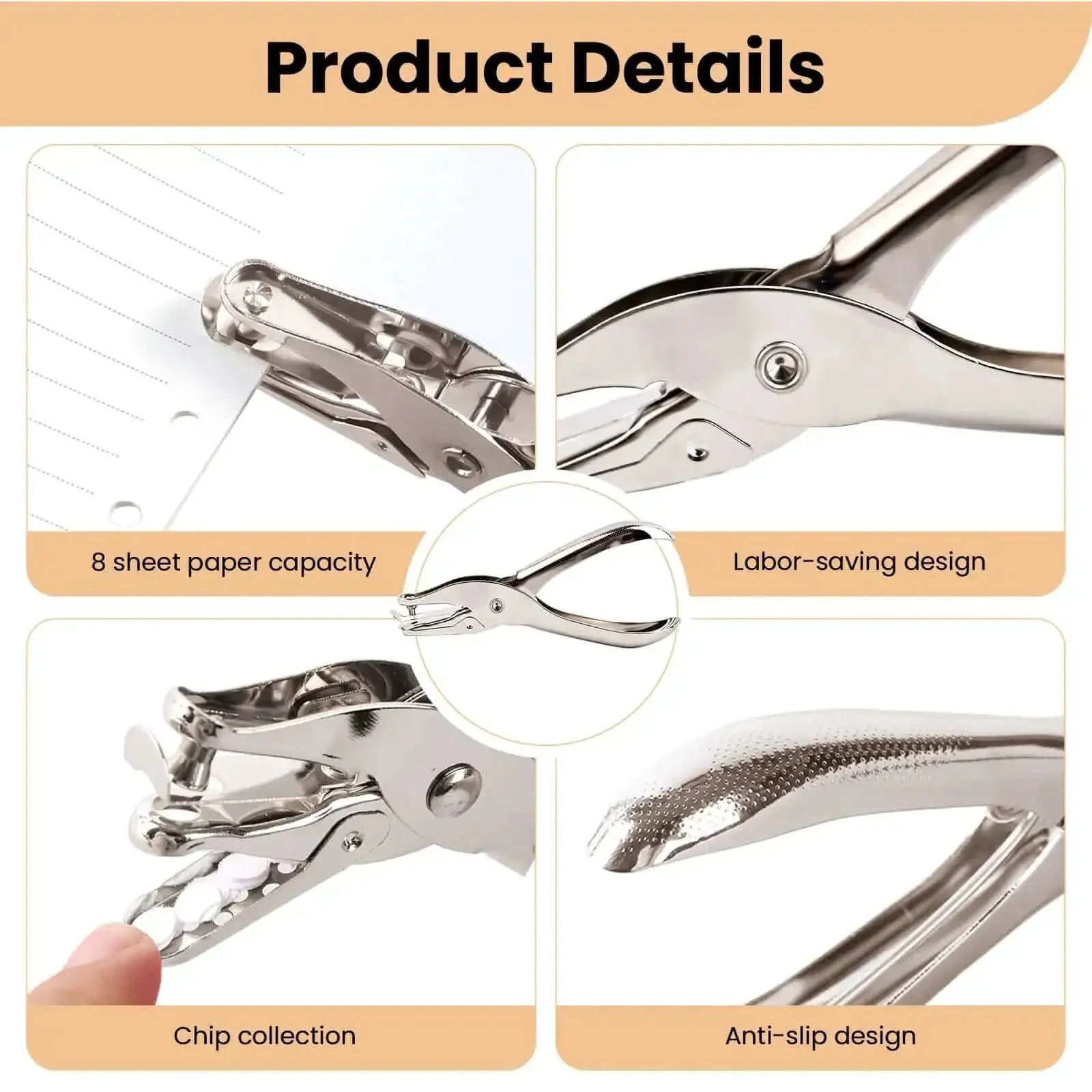Seventeen Piece One Eighth Inch Circle Hole Punch Set For Office School Home DIY Crafts Greeting Cards Scrapbooks And Paper Projects Durable Metal Construction Great For Craft Lovers And Classroom Use - Image 6