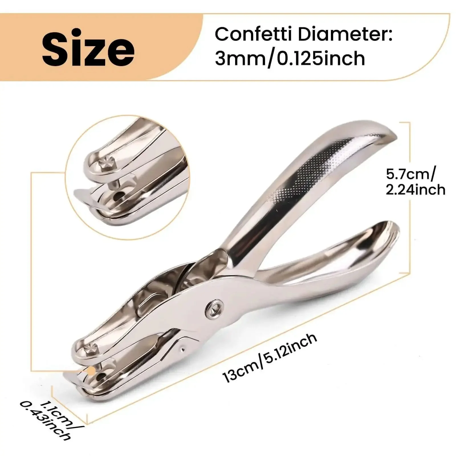Seventeen Piece One Eighth Inch Circle Hole Punch Set For Office School Home DIY Crafts Greeting Cards Scrapbooks And Paper Projects Durable Metal Construction Great For Craft Lovers And Classroom Use - Image 7