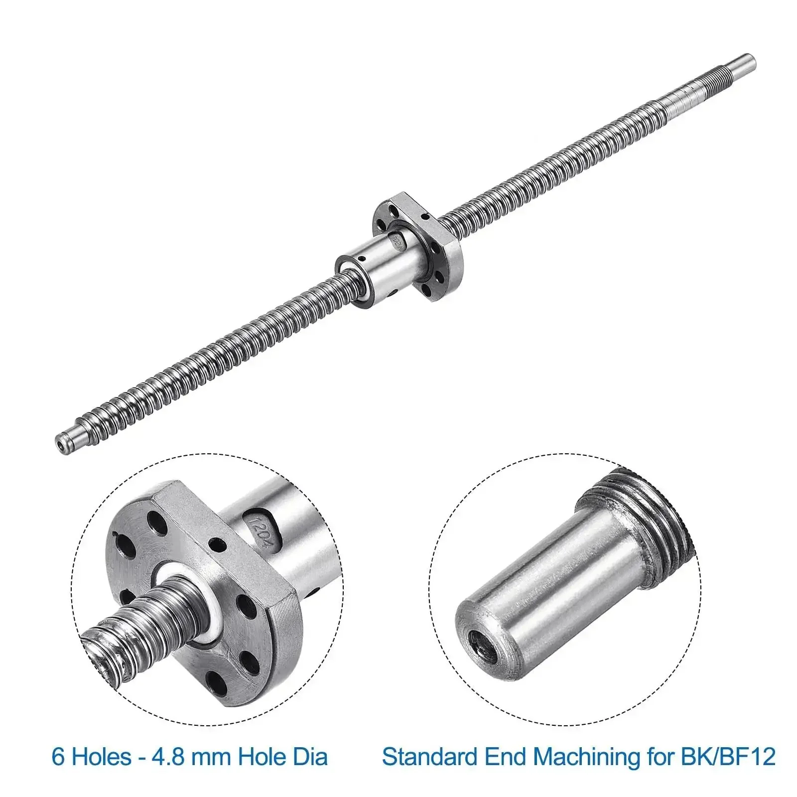 SFU1204 Ball Screw Kit 12mm Dia 4mm Lead 350mm Long With Ball Screw Nut Anti Backlash End Machining For BK BF12 CNC Machines Heavy Duty Rock Solid Precision Drive - Image 3