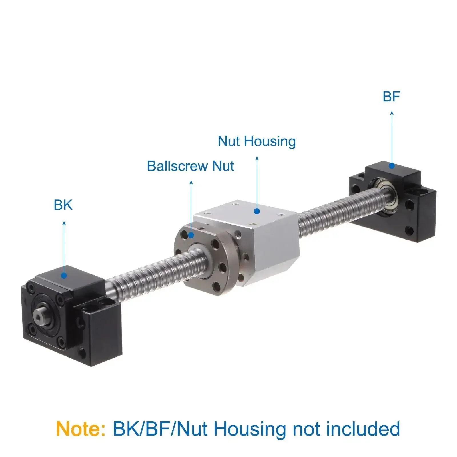 SFU1605 Ball Screw Kit With 350mm Length, 16mm Diameter, 5mm Lead, Anti Backlash Nut, Standard End Machining For BK BF12 CNC Machines, High Precision Linear Motion Component - Image 2