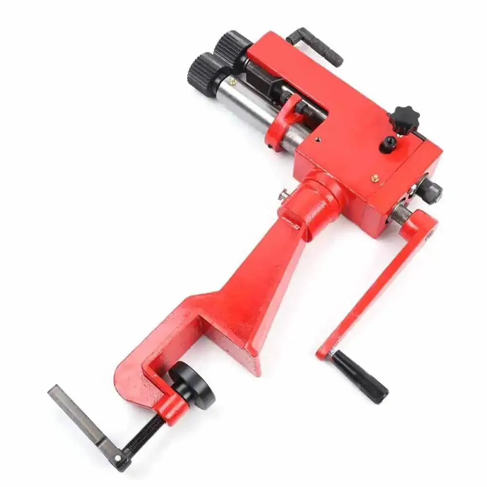 Sheet Metal Bead Roller Machine Pro Grade Gear Drive Bench Mount With Clip Manual Bead Roller Set Includes 6 Dies For Burring Edging Elbowing Flanging Flattening Turning And More - Image 6