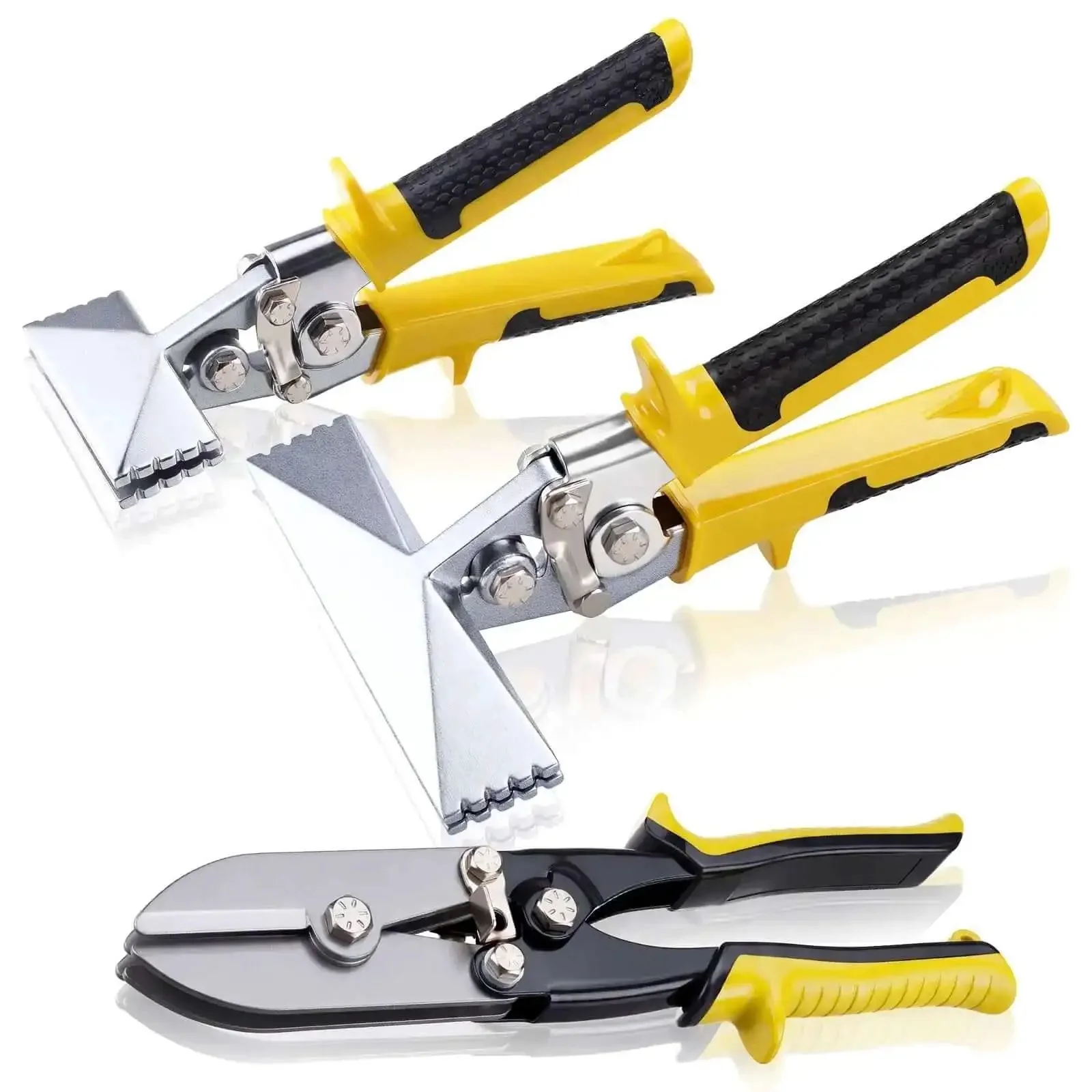 Sheet Metal Bender And Crimper Kit For Pros And DIYers 3 Blade Pipe Crimper 3 Inch And 6 Inch Straight Jaw Benders Ergonomic Handle Duct Crimping Tools For Flattening Seaming And Bending Pliers