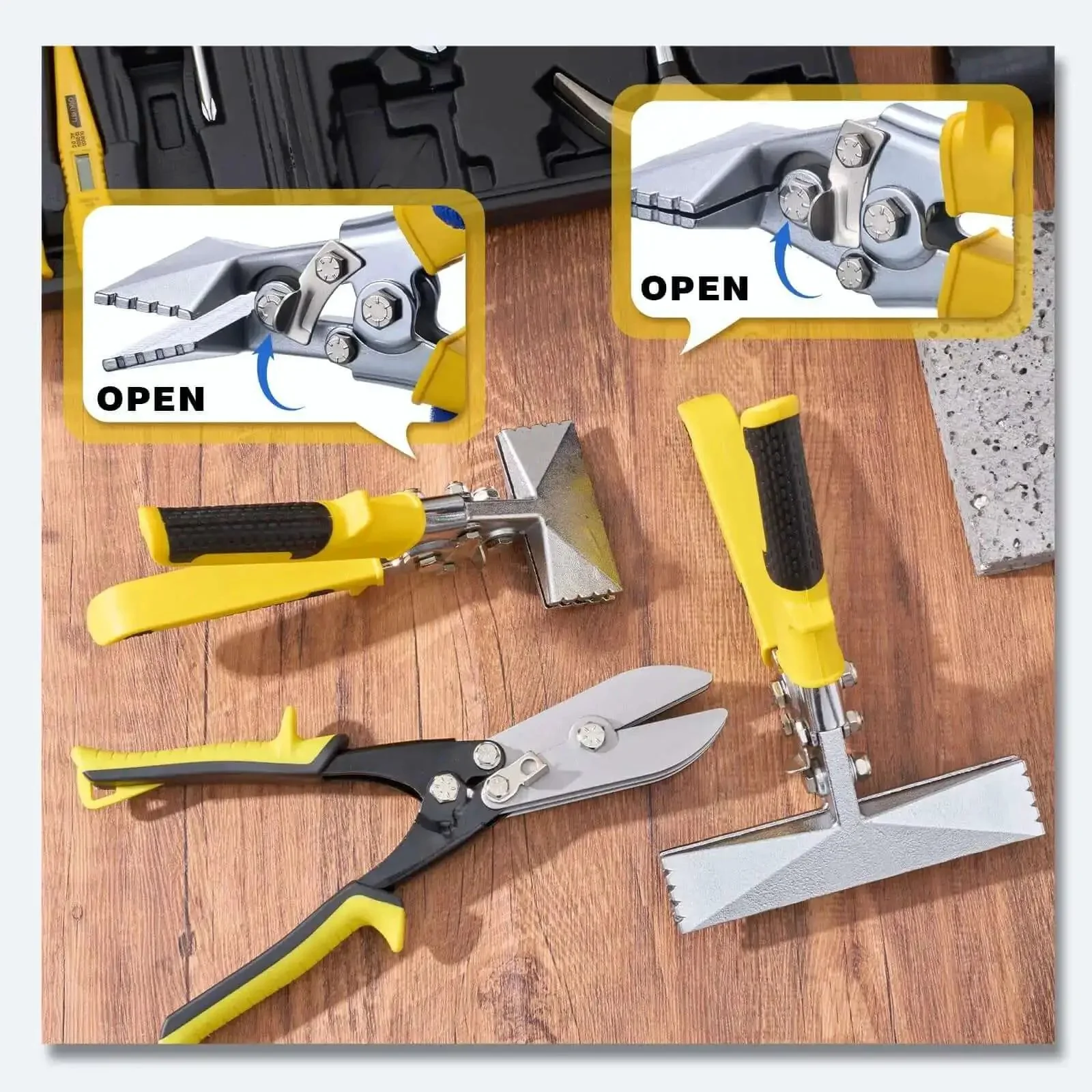 Sheet Metal Bender And Crimper Kit For Pros And DIYers 3 Blade Pipe Crimper 3 Inch And 6 Inch Straight Jaw Benders Ergonomic Handle Duct Crimping Tools For Flattening Seaming And Bending Pliers - Image 4