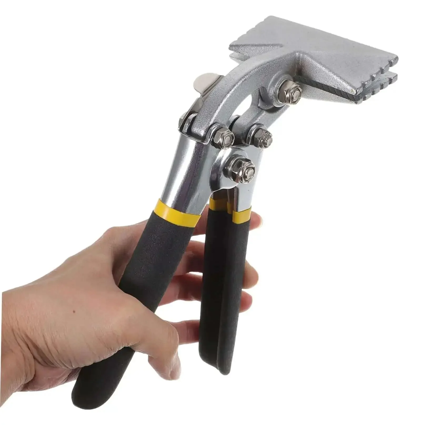 Sheet Metal Bender And Seamer Tool DIY Friendly Manual Hand Tool For Sheet Metal Work Duck Bill Pliers With Anti Slip Jaws Metal Flattening And Bending Tool For Steel Hems ABS And Steel Construction Compact 7.66 X 3.54 X 3.15 Inches - Image 2