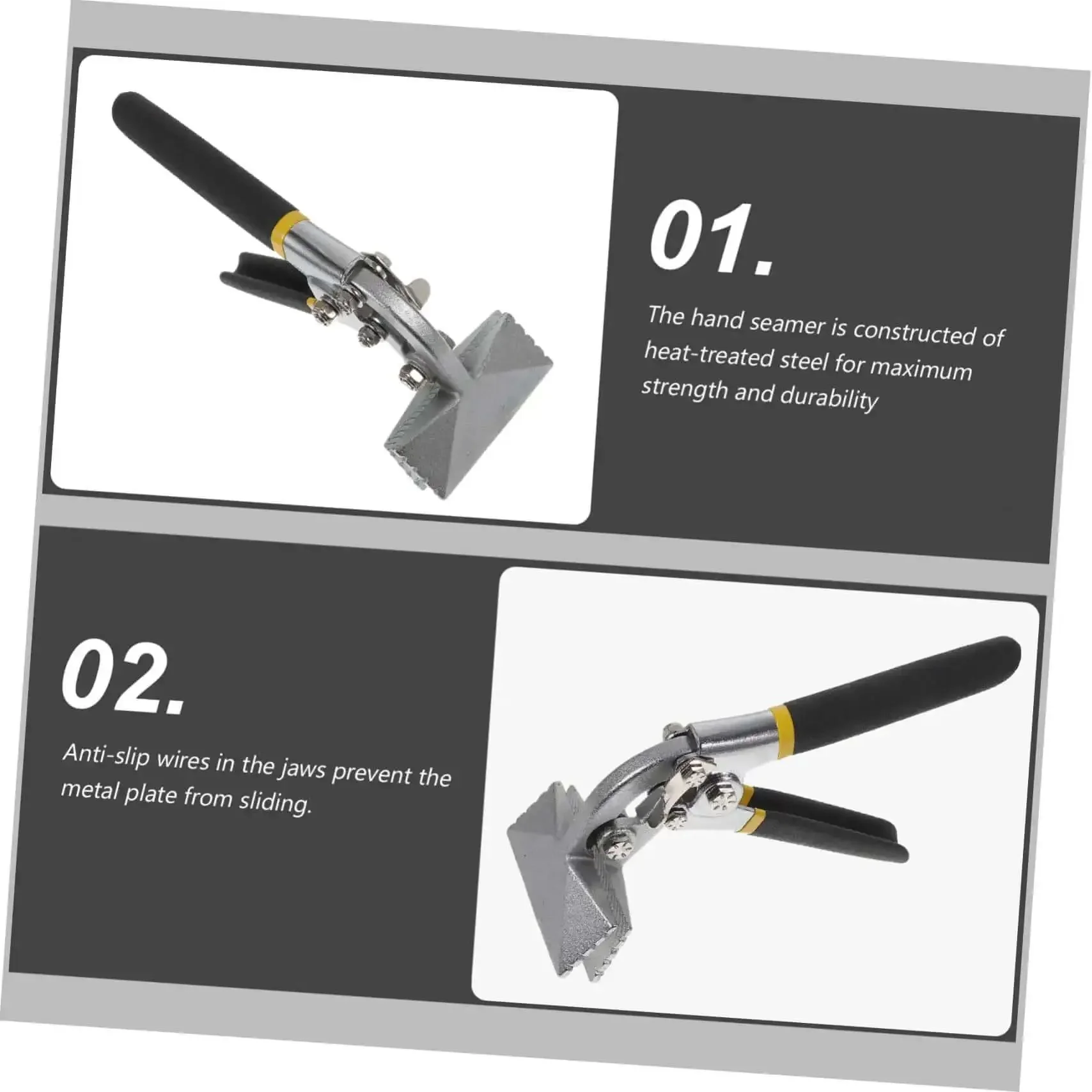 Sheet Metal Bender And Seamer Tool DIY Friendly Manual Hand Tool For Sheet Metal Work Duck Bill Pliers With Anti Slip Jaws Metal Flattening And Bending Tool For Steel Hems ABS And Steel Construction Compact 7.66 X 3.54 X 3.15 Inches - Image 8