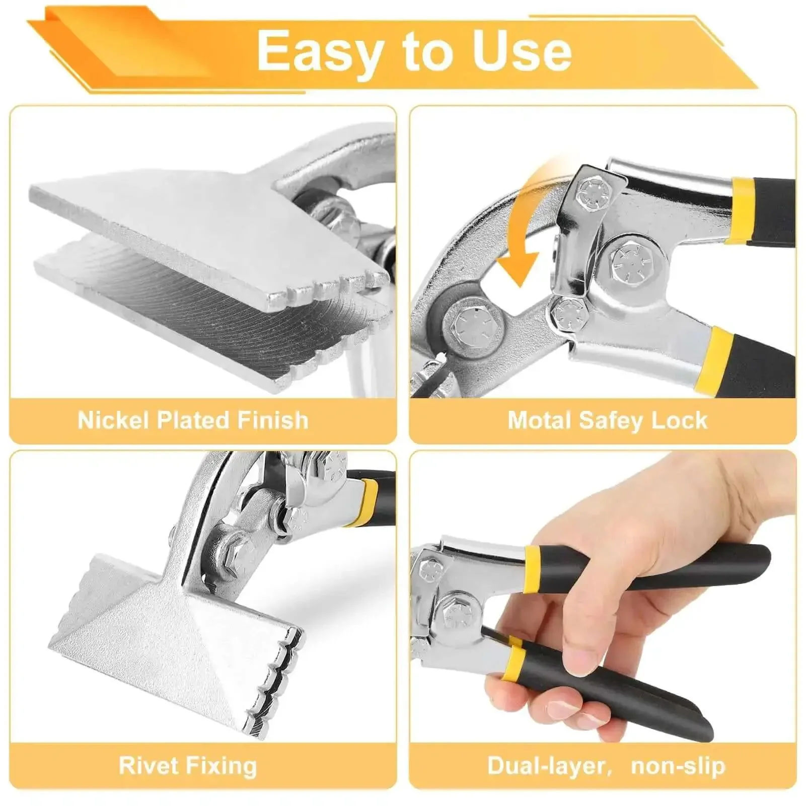 Sheet Metal Bender Pliers With 3 Inch Offset Jaw And Seven And A Half Cm Long Jaw For Tight Spaces Easy Bending Seaming And Flattening In Roofing Siding And HVAC Projects Cast Jaw With One Quarter Inch Bend Marks Ergonomic Handle - Image 6
