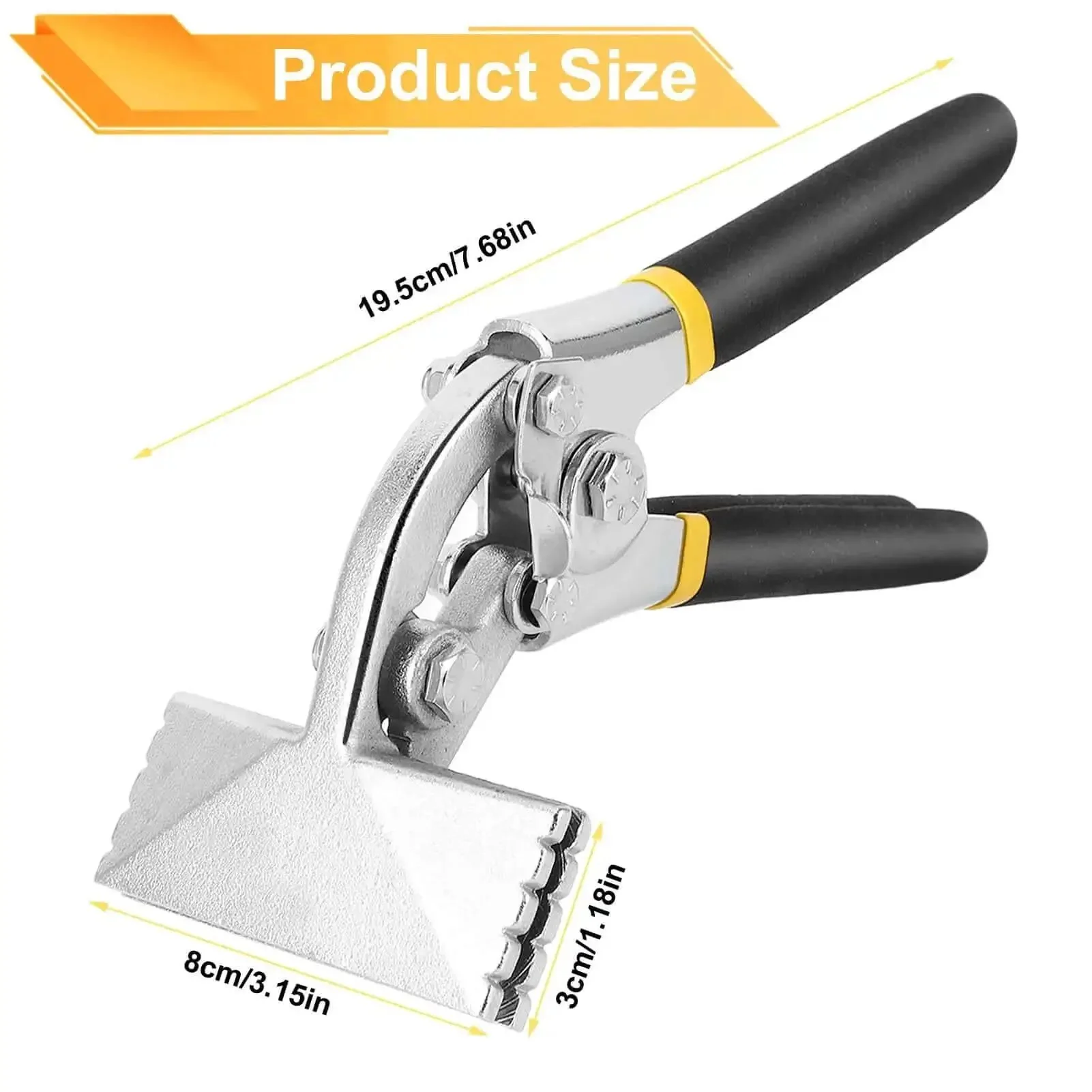 Sheet Metal Bender Pliers With 3 Inch Offset Jaw And Seven And A Half Cm Long Jaw For Tight Spaces Easy Bending Seaming And Flattening In Roofing Siding And HVAC Projects Cast Jaw With One Quarter Inch Bend Marks Ergonomic Handle - Image 7