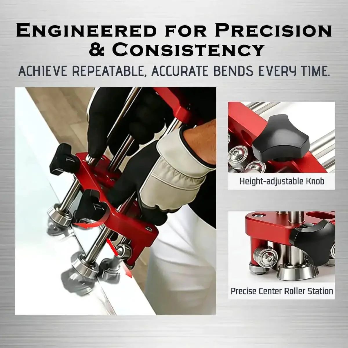 Sheet Metal Bender With Dual Station Rollers For 0 To 100 Degrees, Lightweight Workhorse 7 Inch Tool For Pros And DIYers, No Scratch Angled Roller Delivers Clean, Professional Bends On Custom Complex Projects - Image 5