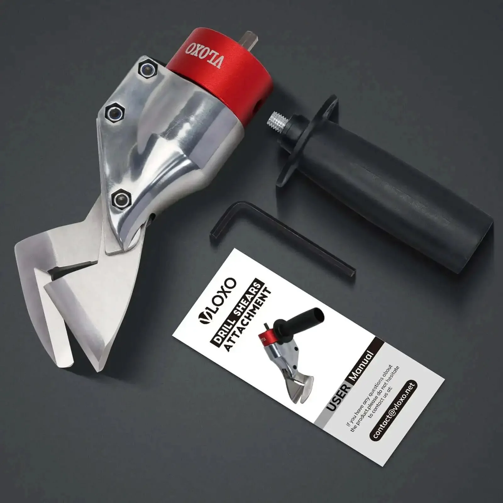 Sheet Metal Cutter Drill Attachment For Electric Drills, Heavy Duty Shear For Cutting Iron And Aluminum, 360 Degree Pivoting Handle, Compatible With Multiple Drill Models, Easy Install, Chrome Vanadium Steel Build - Image 2