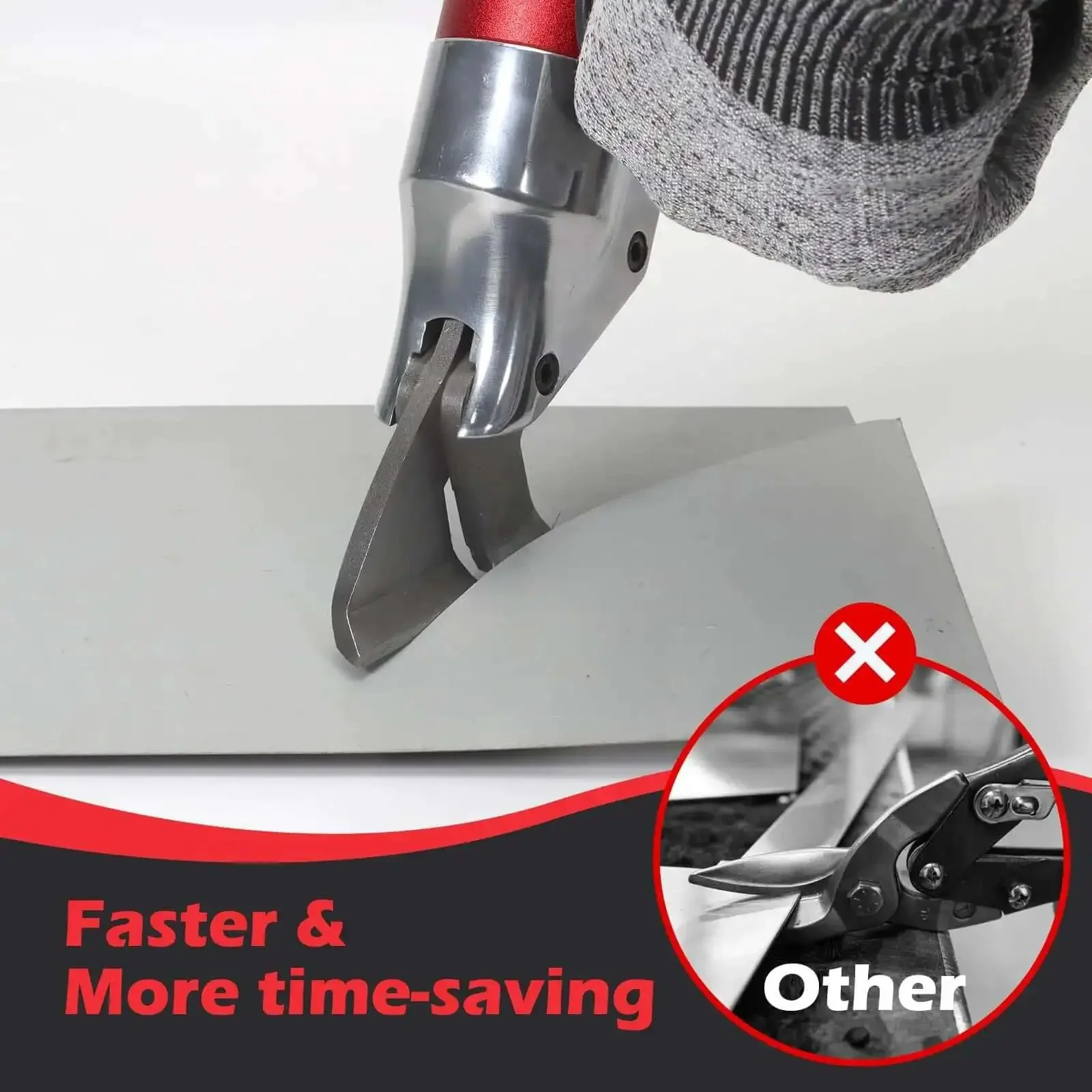 Sheet Metal Cutter Drill Attachment For Electric Drills, Heavy Duty Shear For Cutting Iron And Aluminum, 360 Degree Pivoting Handle, Compatible With Multiple Drill Models, Easy Install, Chrome Vanadium Steel Build - Image 6