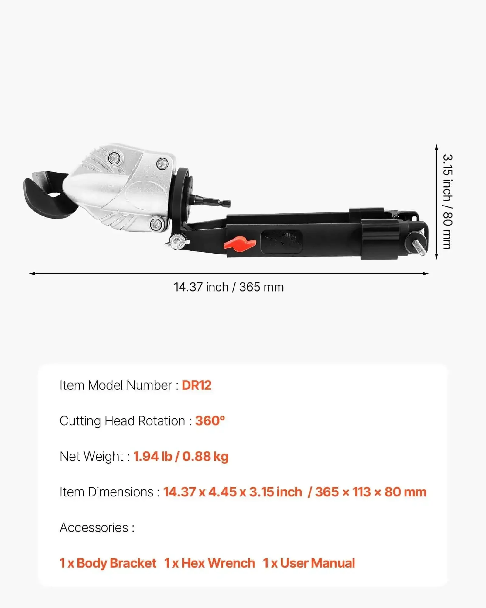 Sheet Metal Cutter Drill Attachment With 360 Degree Pivoting Head Sharp Blades Cuts 18 GA Galvanized Steel 20 GA Stainless Steel Aluminum Plastic And Cardboard For DIY Projects And Light Fabrication - Image 4