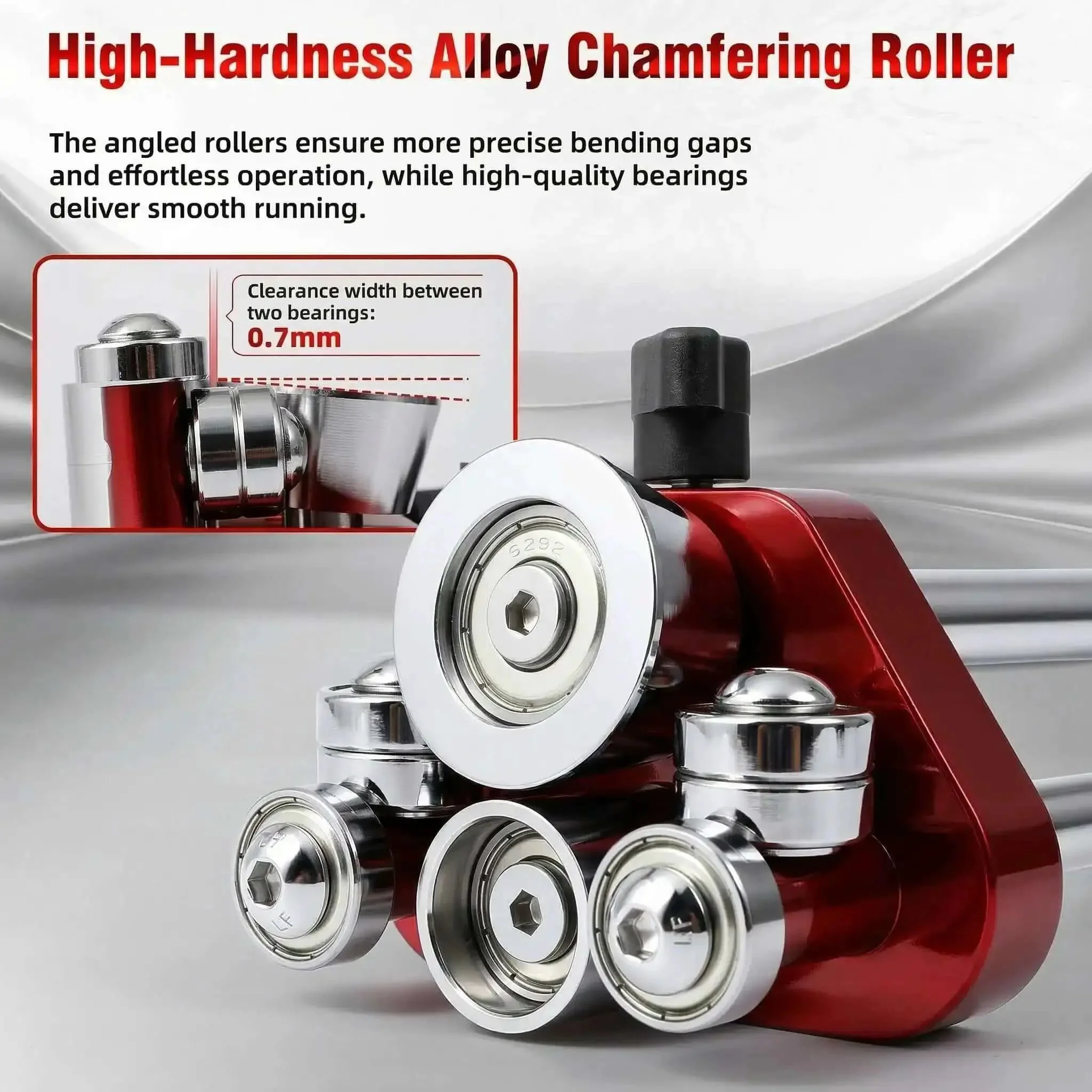 Sheet Metal Roller Pro Grade 1-Station Bender for Iron Aluminum Copper Stainless Steel with 0-100 Degree Bend Range, 0.26-5 Inch Length, 0.2-0.8mm Thickness, Red, Ideal for Roofing Flashing Edging and Metal Panel Work Tools - Image 4