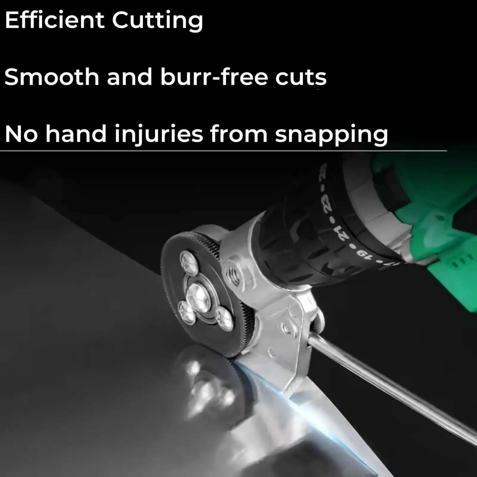 Sheet Metal Shear Drill Attachment For Fast Flat Metal Cutting Up To 20 To 30 Gauge, Ideal For Iron Copper Aluminum And Steel, High Speed Cutter That Delivers Clean Edges With Minimal Effort, Compatible With Most Cordless Drills - Image 2