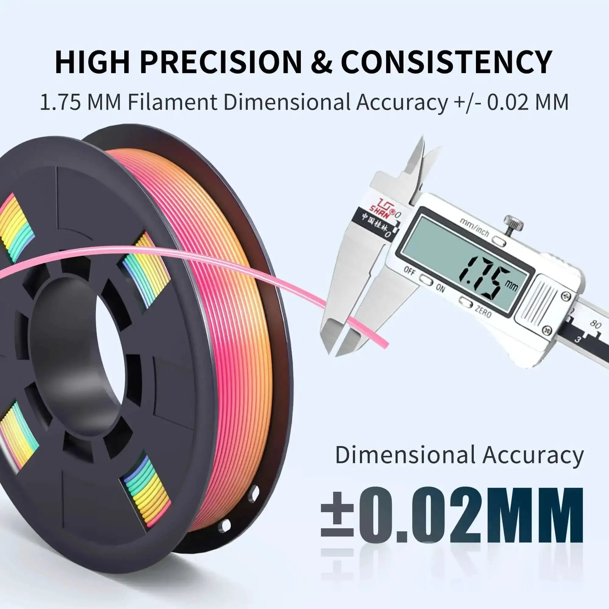 Shiny Rainbow PLA Filament Bundle For 3D Printing, 1.75mm, 200g Per Spool, 4 Spools Included, Color Changing Multicolor Filament Set For Vivid Candy Shine, Easy Printing And Strong Finish - Image 7