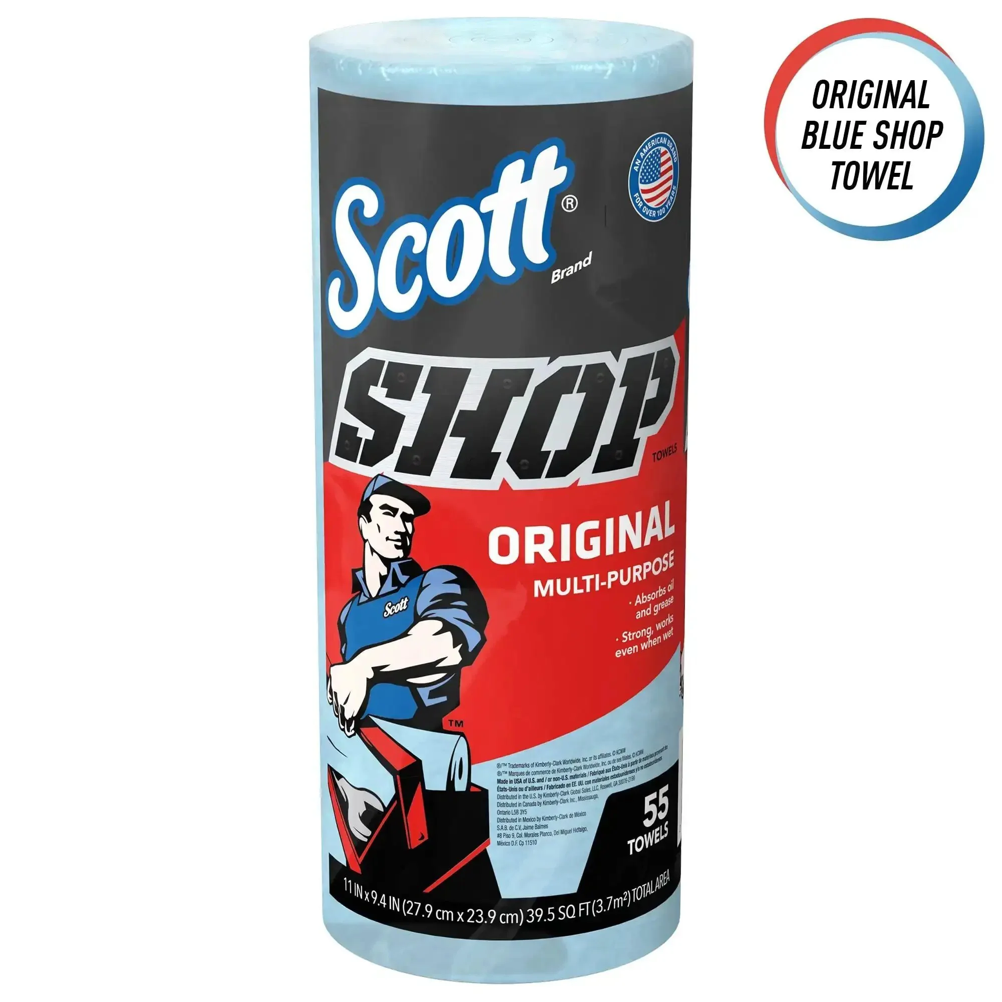 Shop Towel Roll 55 Count Bulk Pack For Auto Shops And Garages, Heavy Duty Absorbent Towels For Grease Oil Liquids And Spills, Industrial Strength Clean Up Roll, Durable Blue Color Great For Workshop Cleanup And Quick Dry Spills In Automotive Shops - Image 5