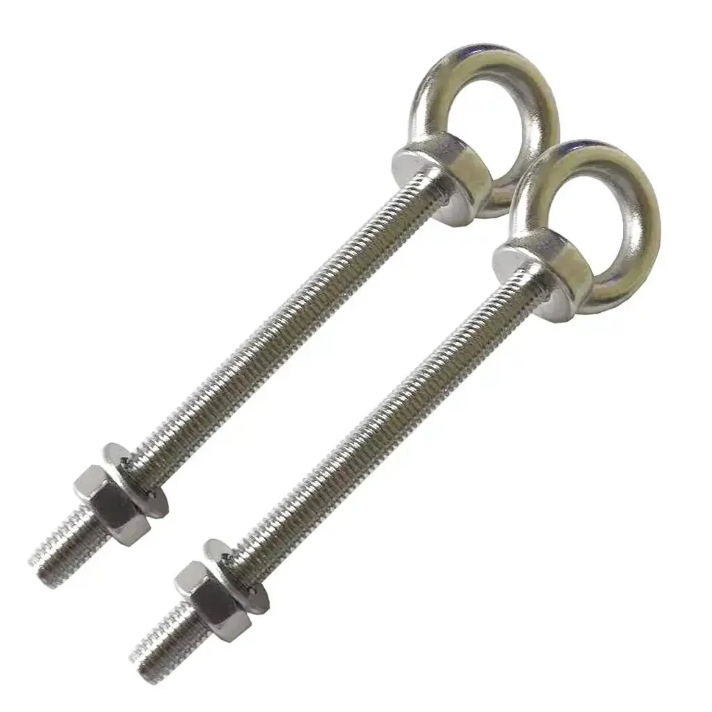 Shoulder Eye Bolts M8 Stainless Steel Built Tough Heavy Duty With Washers And Nuts For Lifting And Securing Cables And Wires Long Shank Thread 100mm Overall Length 135mm 2 Pack