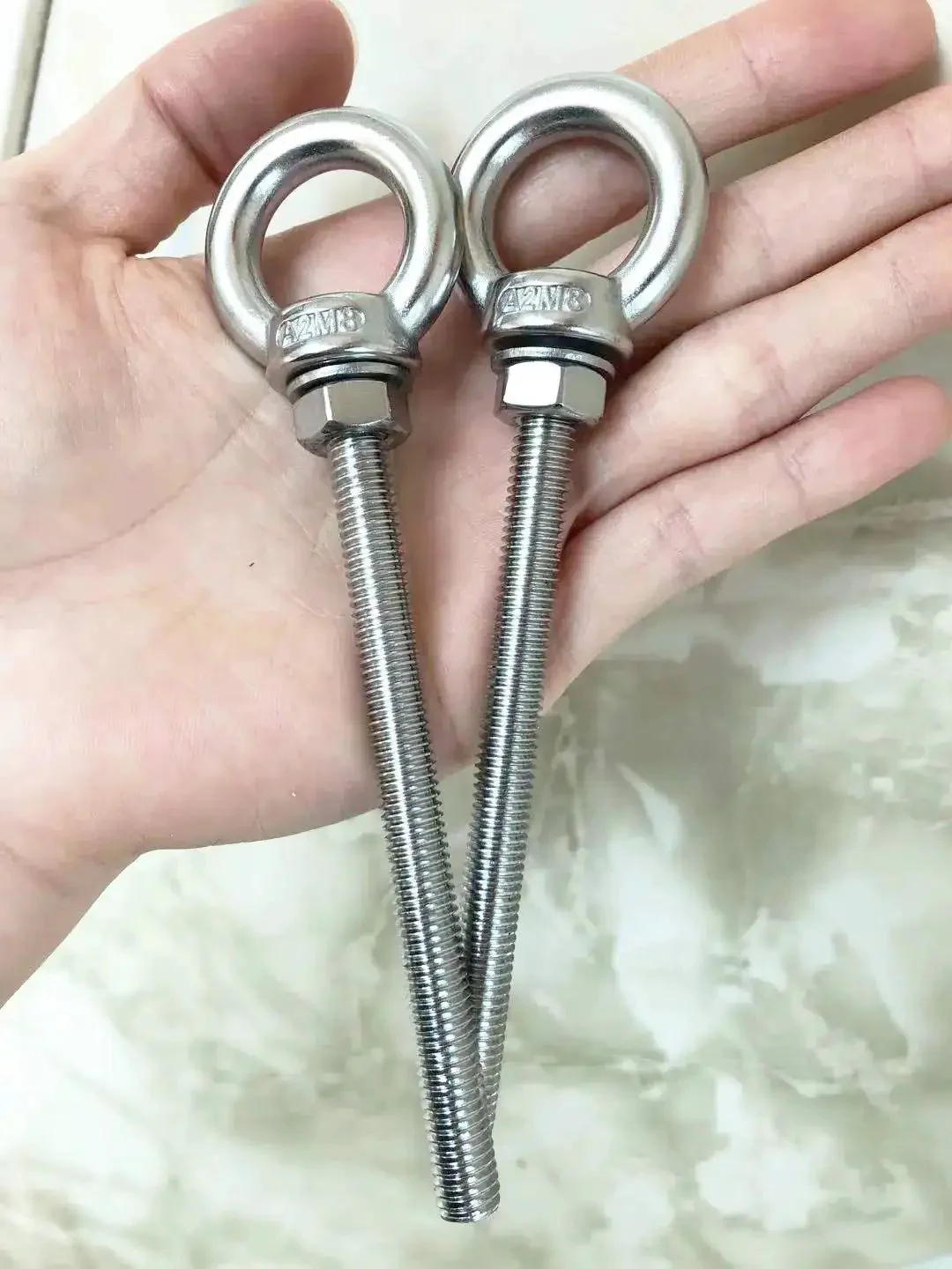 Shoulder Eye Bolts M8 Stainless Steel Built Tough Heavy Duty With Washers And Nuts For Lifting And Securing Cables And Wires Long Shank Thread 100mm Overall Length 135mm 2 Pack - Image 6