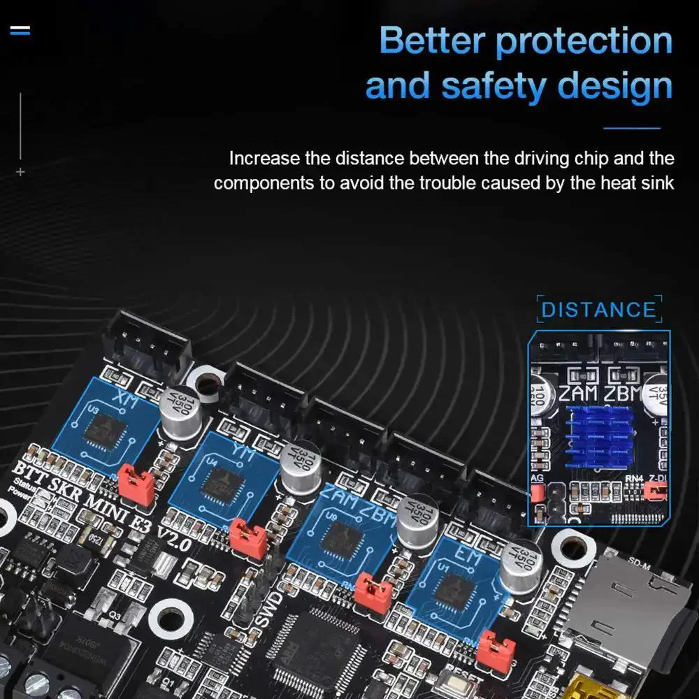 Silent 32Bit SKR Mini E3 V2 Control Board With TMC2209 UART Drivers For Ender 3 V2 Pro Ender 5 And Ender 3 Series 3D Printers Easy Plug And Play Upgrade For Smoother Printing - Image 4