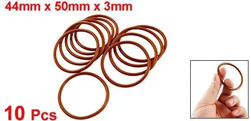 Silicone O Ring 50mm Outer Diameter 44mm Inner Diameter 3mm Cross Section VMQ Seal Gasket Red Pack Of 10 Crazy Durable High Temp Resistant Food Grade For Travel Mugs And Small Equipment Minus 22 Fahrenheit To 392 Fahrenheit - Image 2