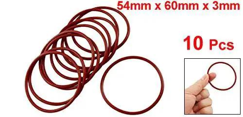 Silicone O Ring For Travel Mugs 60mm Outside Diameter, 54mm Inner Diameter, 3mm Cross Section, VMQ Gasket Red, Pack Of 10, Ideal For Cup Lids And Tumbler Lids, Wide Temperature Range From Cold To Hot - Image 2