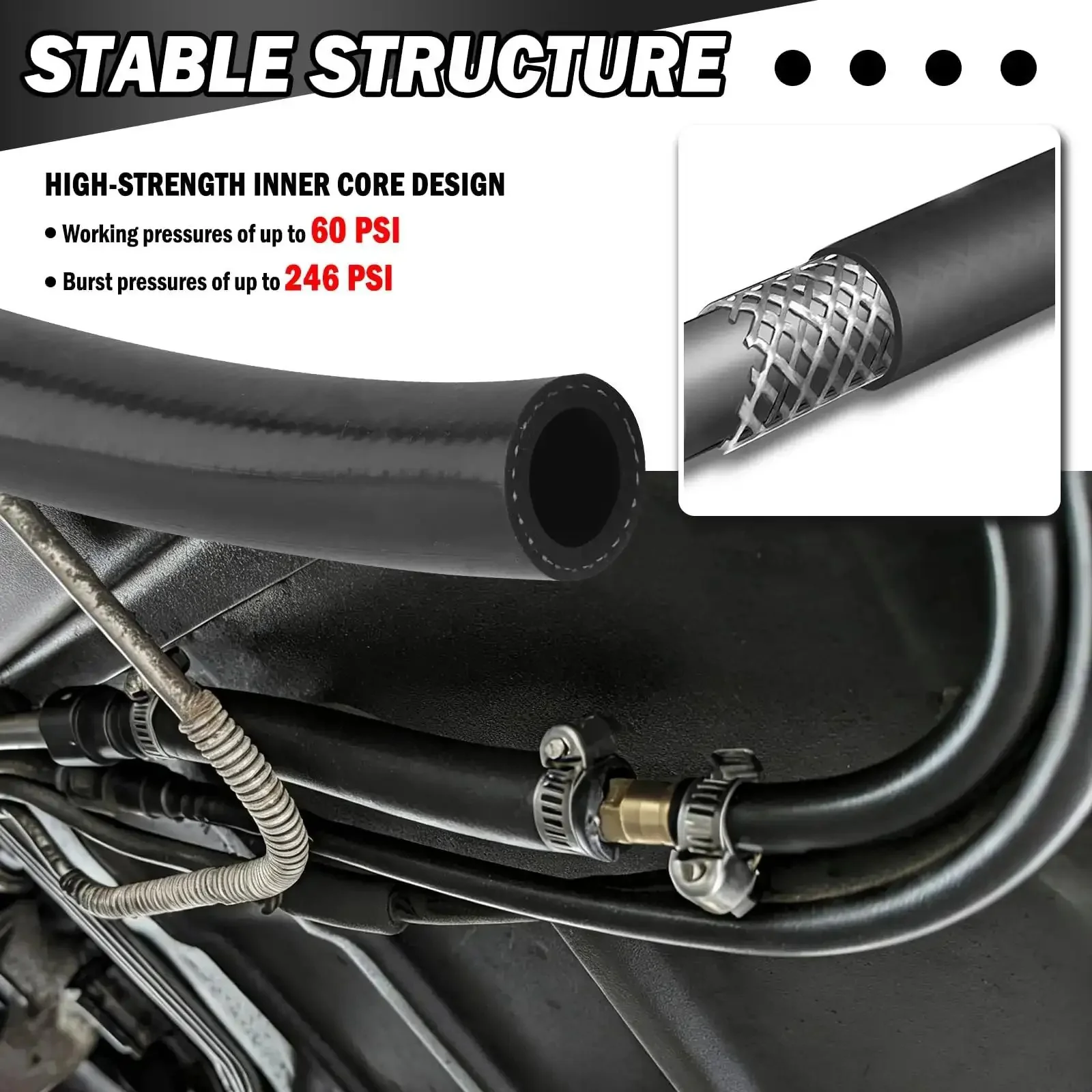 Silicone Radiator Heater Hose 5/8 Or 3/4 Inch ID 9.84 Ft Cuttable Flexible Coolant Water Air Transfer Hose With 246 PSI Burst Pressure For Cars SUVs Trucks No Fuss Easy Fit - Image 5