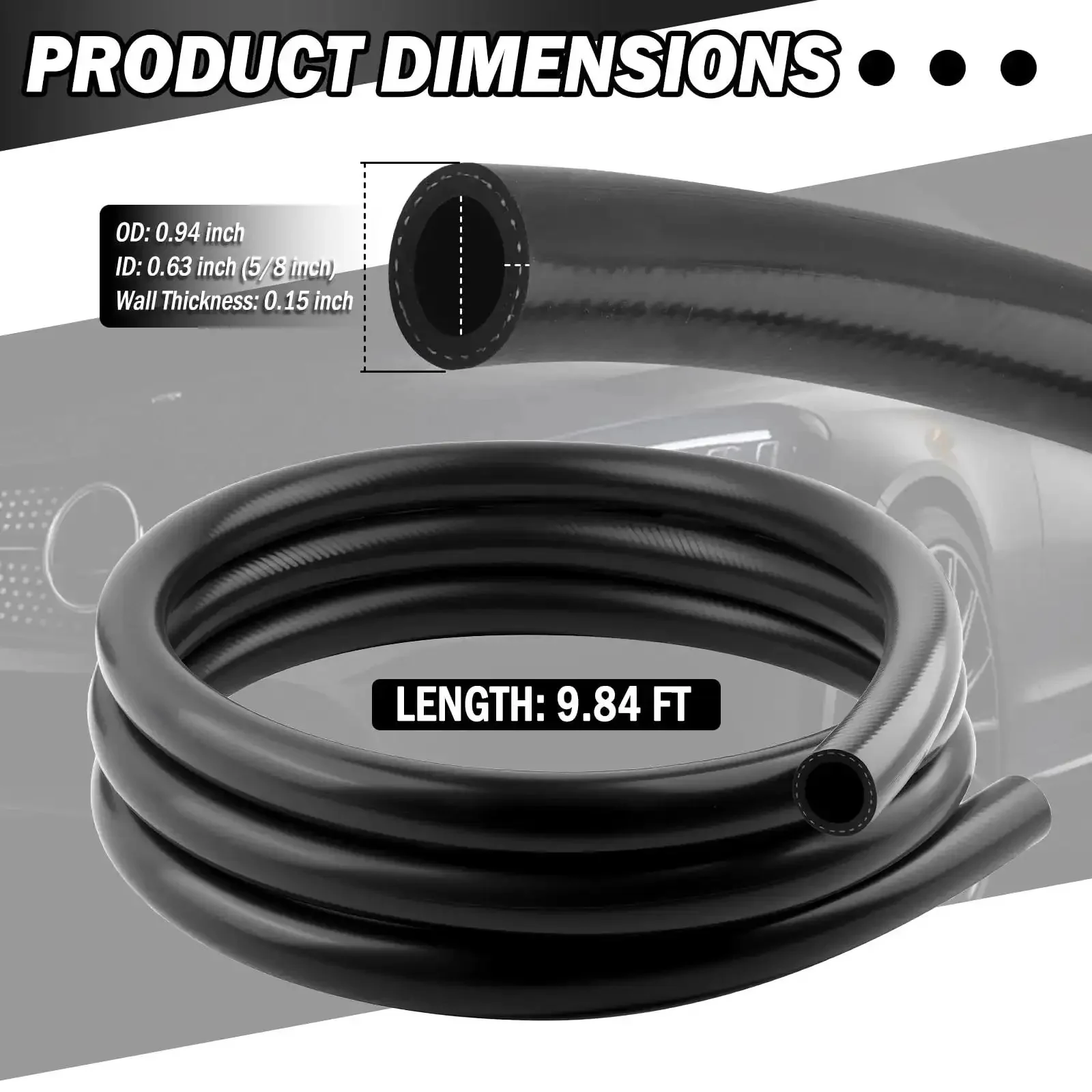 Silicone Radiator Heater Hose 5/8 Or 3/4 Inch ID 9.84 Ft Cuttable Flexible Coolant Water Air Transfer Hose With 246 PSI Burst Pressure For Cars SUVs Trucks No Fuss Easy Fit - Image 7
