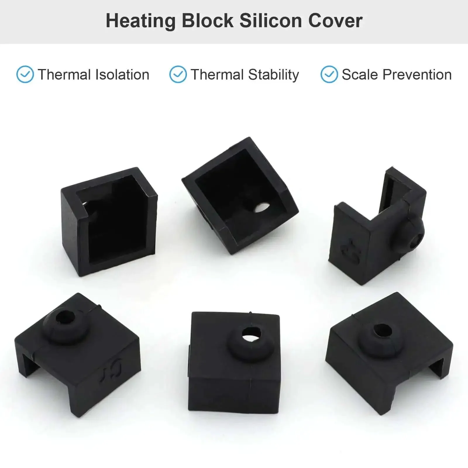 Silicone Sock For Hotend 6 Pack Heat Block Cover For 3D Printer Fits Ender 3 Pro V2 Ender 5 Plus 5 Pro CR 10S Mk7 Mk8 Mk9 Hotend Protection Easy Clean And Burn Prevention Keep Nozzle Clean And Print Consistently - Image 4