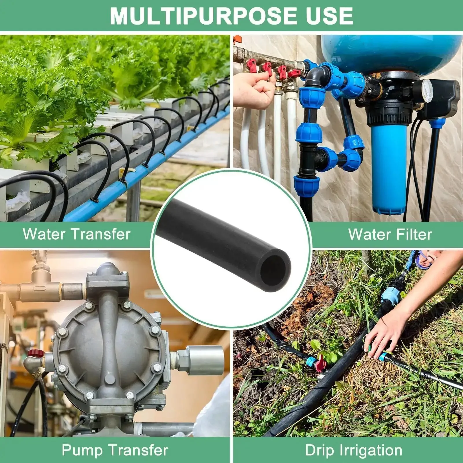 Silicone Tubing 9/32 Inch ID (7mm) by 7/16 Inch OD (11mm), 10 Ft High Temp Hose For Water Air Transfer, Pumping, Brewing, Aquaponics, Lab And Do It All DIY, Black - Image 2