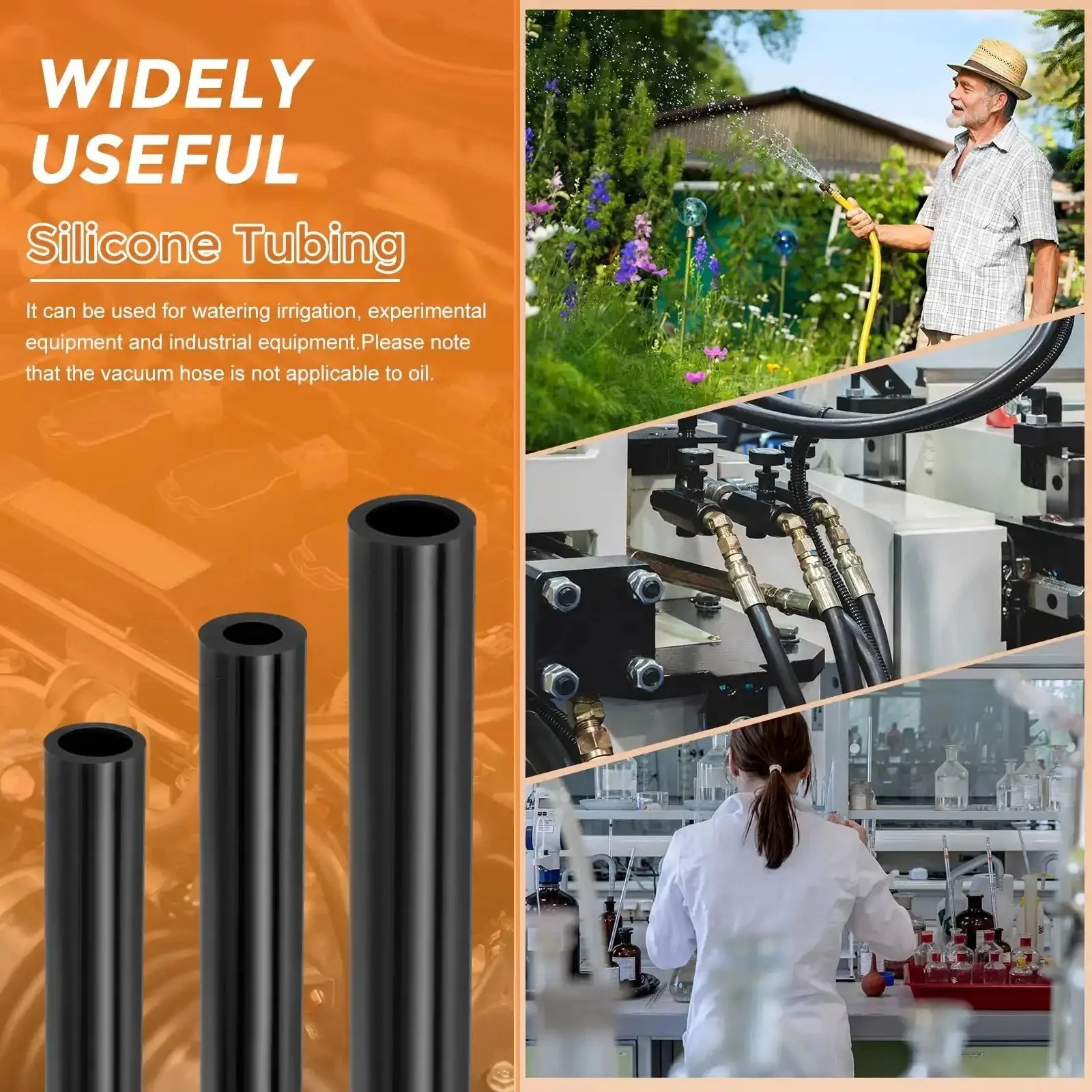 Silicone Vacuum Hose 10 Ft Long 4 mm Outer Diameter 2.5 mm Wall Thickness High Temp Automotive Replacement Vacuum Tube For Engine Intake And Windshield Washer Lines Black Perfect Fit For Your Ride - Image 2