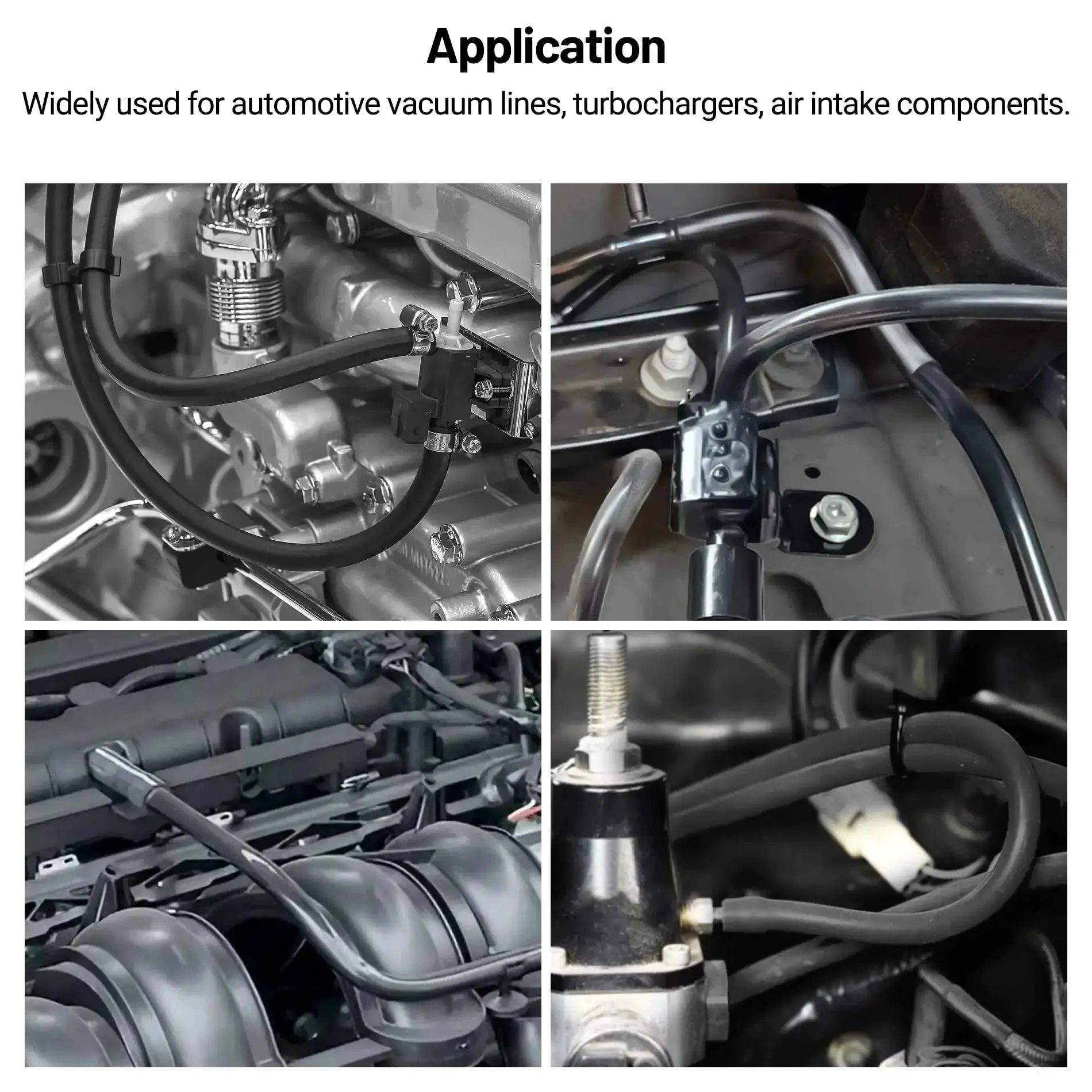 Silicone Vacuum Tubing Hose For Car Buffs And DIYers One Quarter Inch ID 6mm Black 10 Ft Long FDA Food Grade High Temp Burst 130 PSI Working 43 PSI 3mm Wall - Image 2
