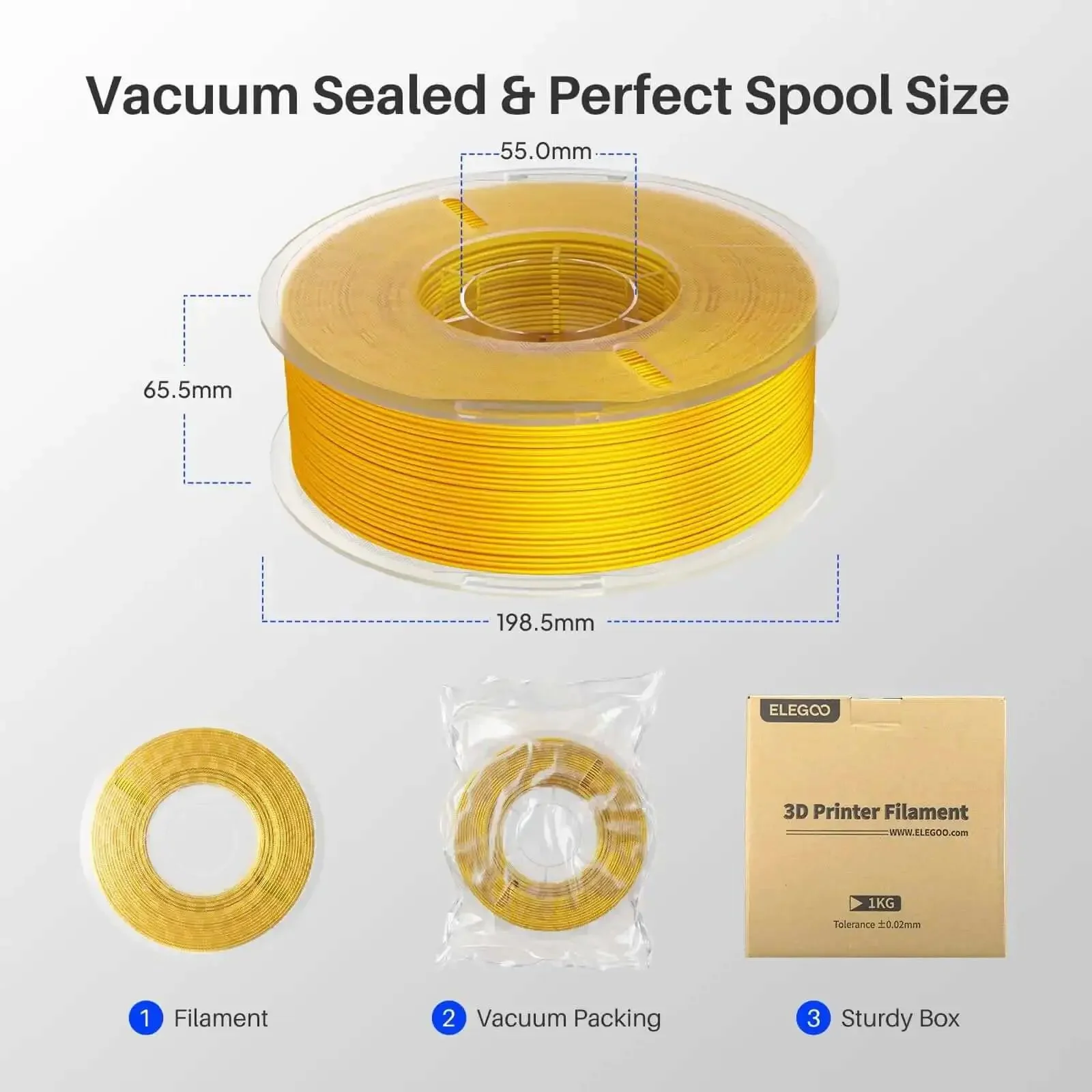 Silk Copper PLA Filament 1.75mm, 1kg Spool For 3D Printers, High Dimensional Accuracy 0.02mm, Glossy Silk Finish, Fits Most FDM Printers, Smooth, Vivid Colors And Eye Catching Prints - Image 2