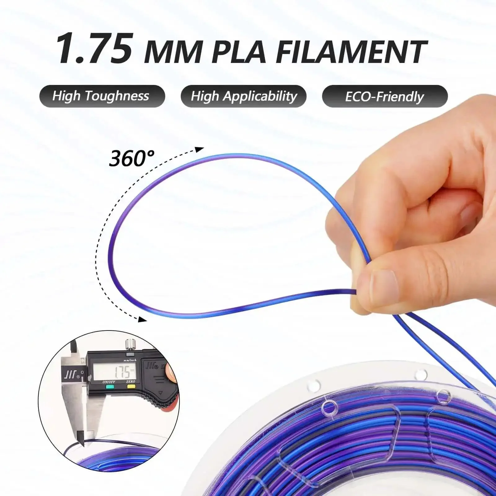 Silk Multicolor Rainbow PLA Filament Bundle For 3D Printing, 1.75mm, Four 200g Spools, Easy Color Change, Vibrant Shiny Filament For Most FDM Printers Everywhere - Image 5