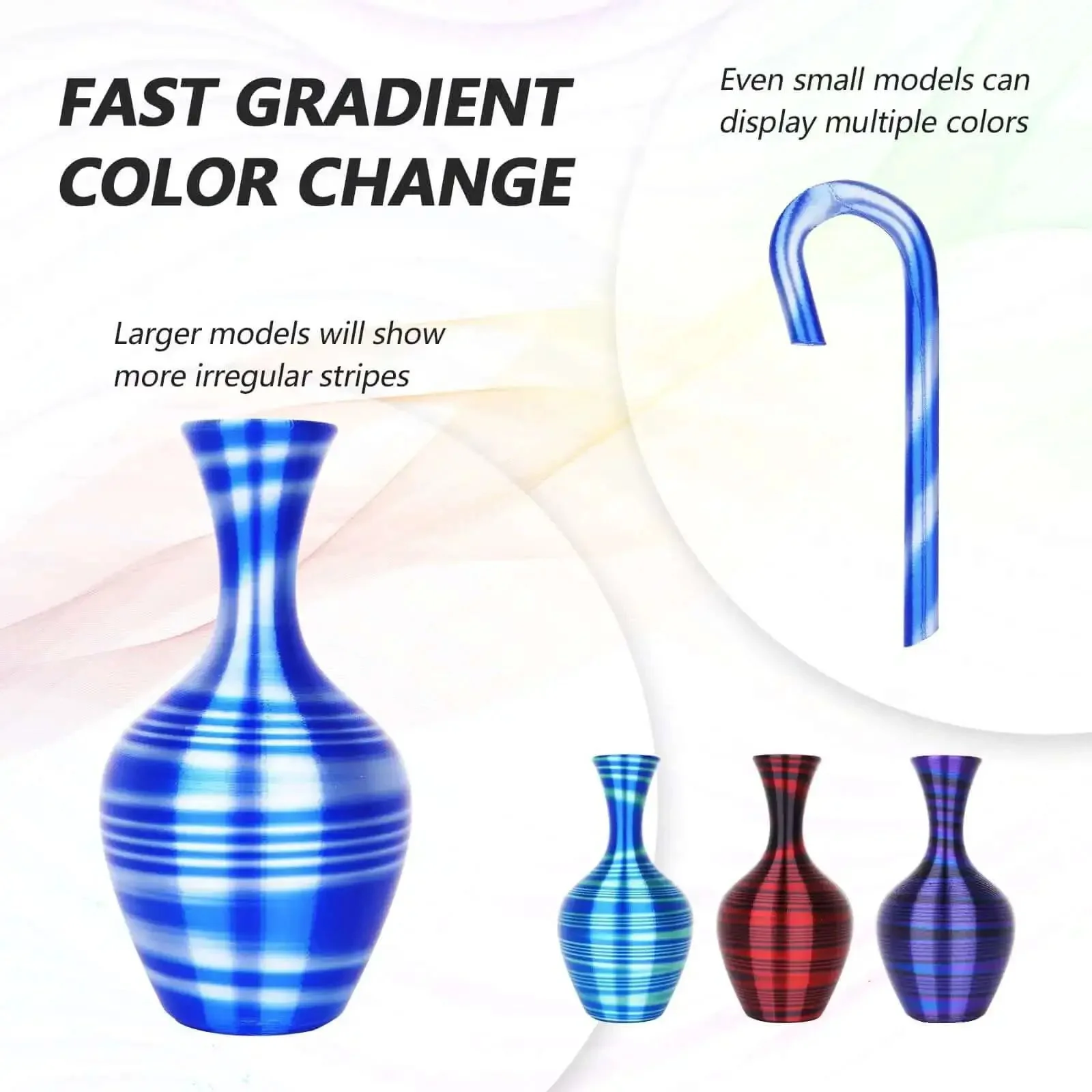 Silk Multicolor Rainbow PLA Filament Bundle For 3D Printing, 1.75mm, Four 200g Spools, Easy Color Change, Vibrant Shiny Filament For Most FDM Printers Everywhere - Image 6