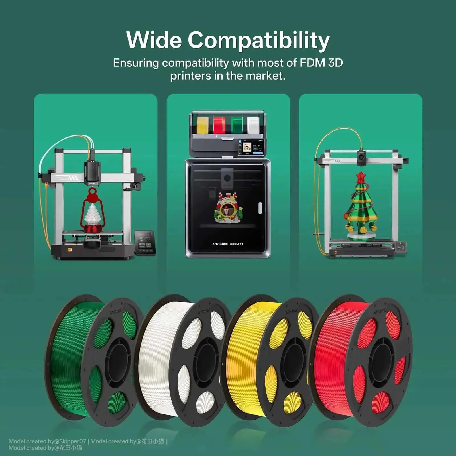 Silk PLA 4KG Bundle for 3D Printing with 1.75mm Filament, Ultra Smooth Luster in Green White Gold Red, Includes 1KG Reusable Spool, Precise ±0.02mm Tolerances, Perfect for Eye Catching Decorative Art Prints And Showpiece Projects - Image 4