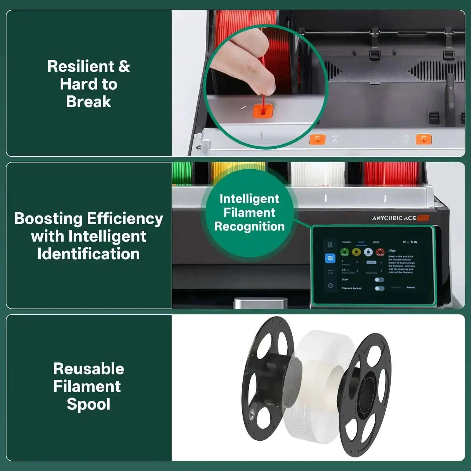 Silk PLA 4KG Bundle for 3D Printing with 1.75mm Filament, Ultra Smooth Luster in Green White Gold Red, Includes 1KG Reusable Spool, Precise ±0.02mm Tolerances, Perfect for Eye Catching Decorative Art Prints And Showpiece Projects - Image 6
